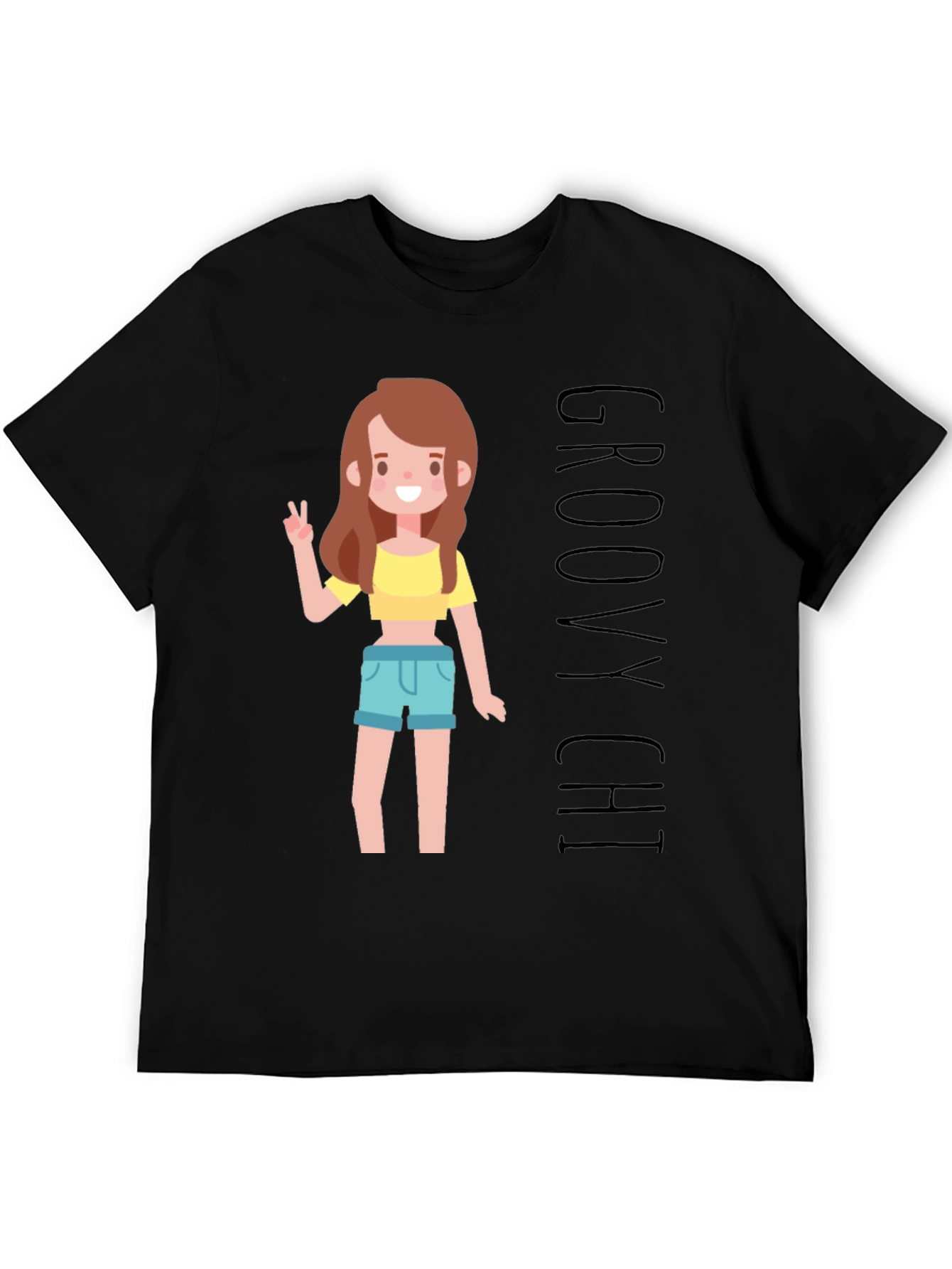 Groovy Chi Graphic T-Shirt - Black Unisex Tee