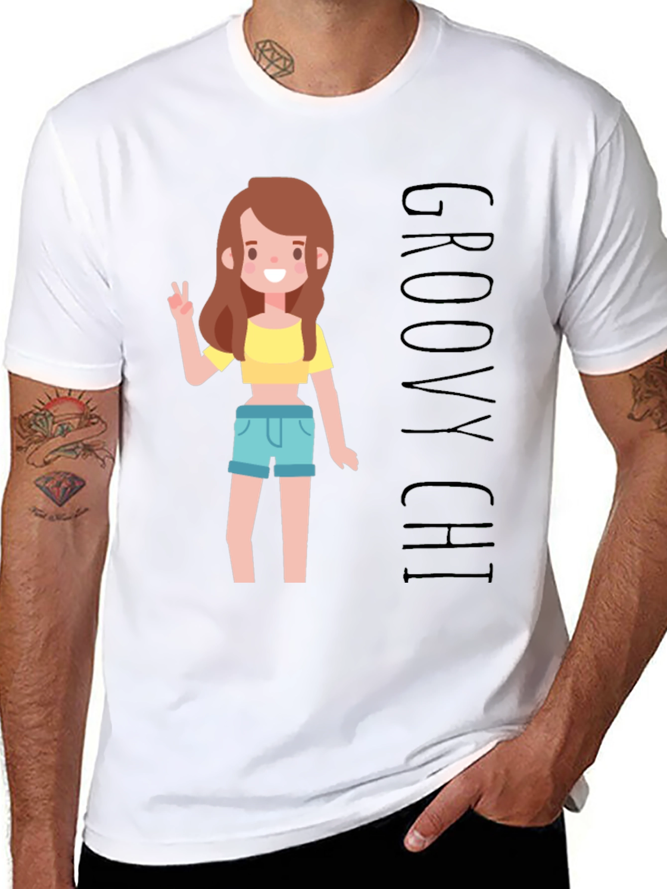 Groovy Chi Graphic T-Shirt - Black Unisex Tee