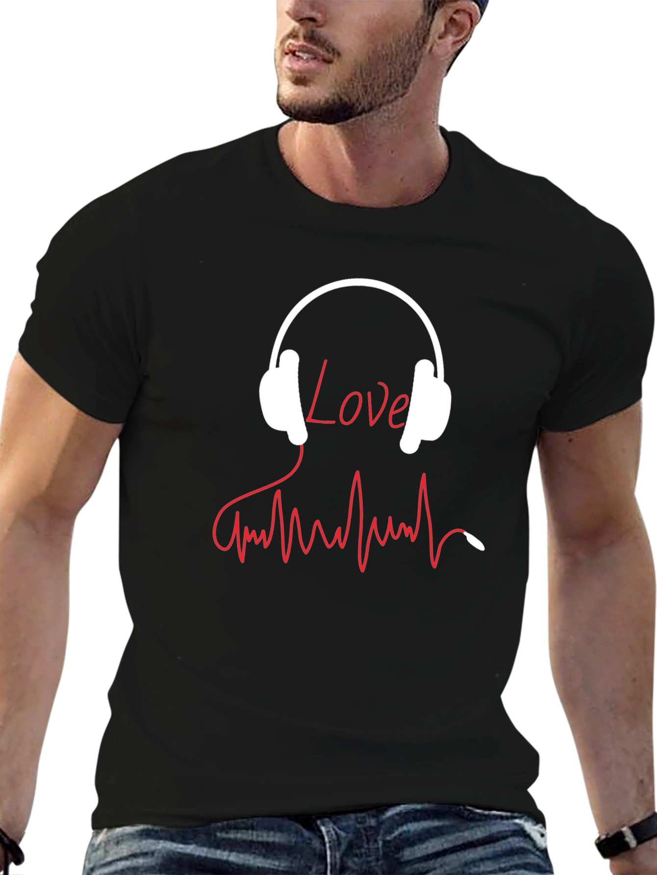 Love Music Graphic Tee - Stylish Black T-Shirt