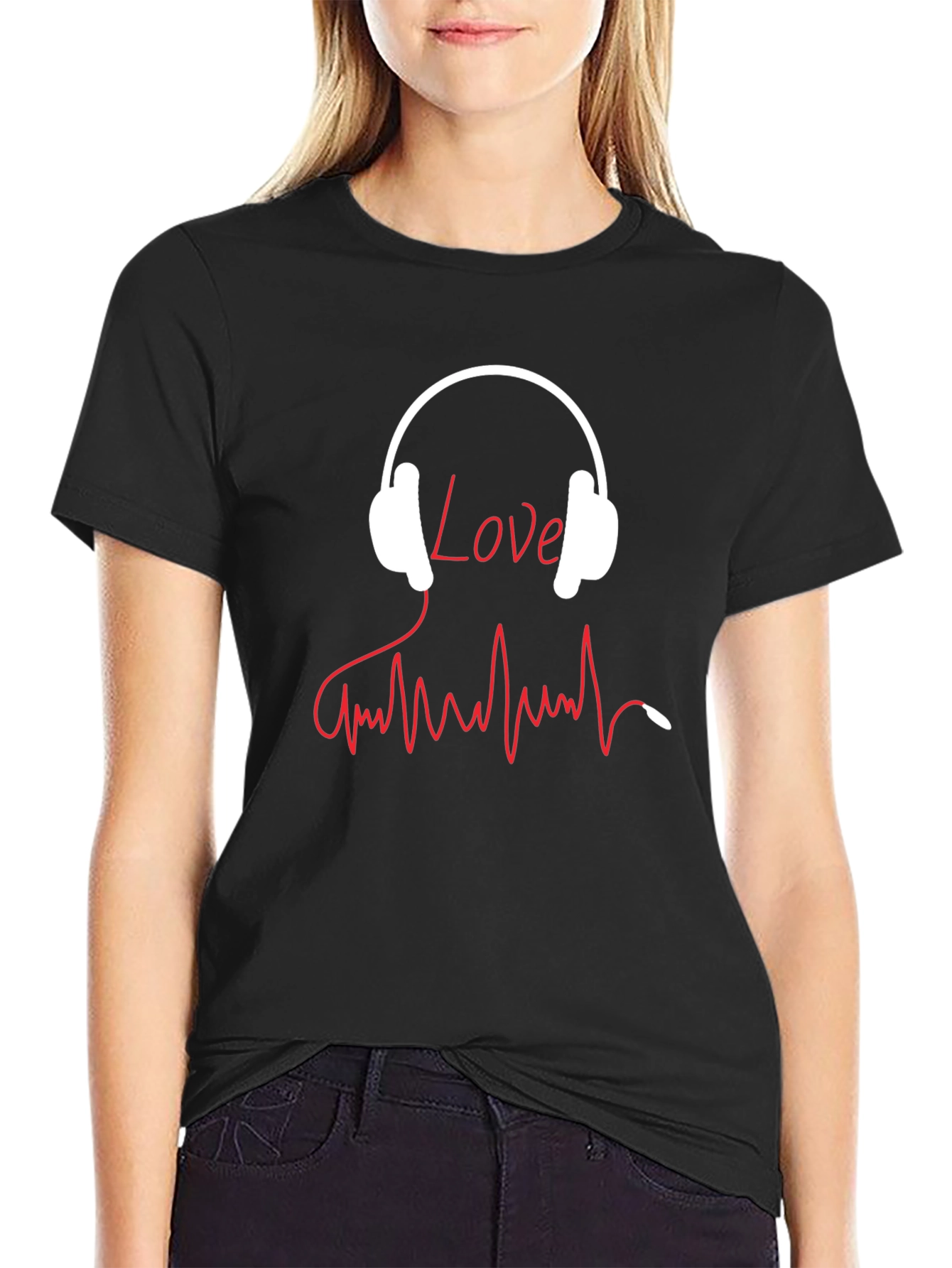 Love Music Graphic Tee - Stylish Black T-Shirt