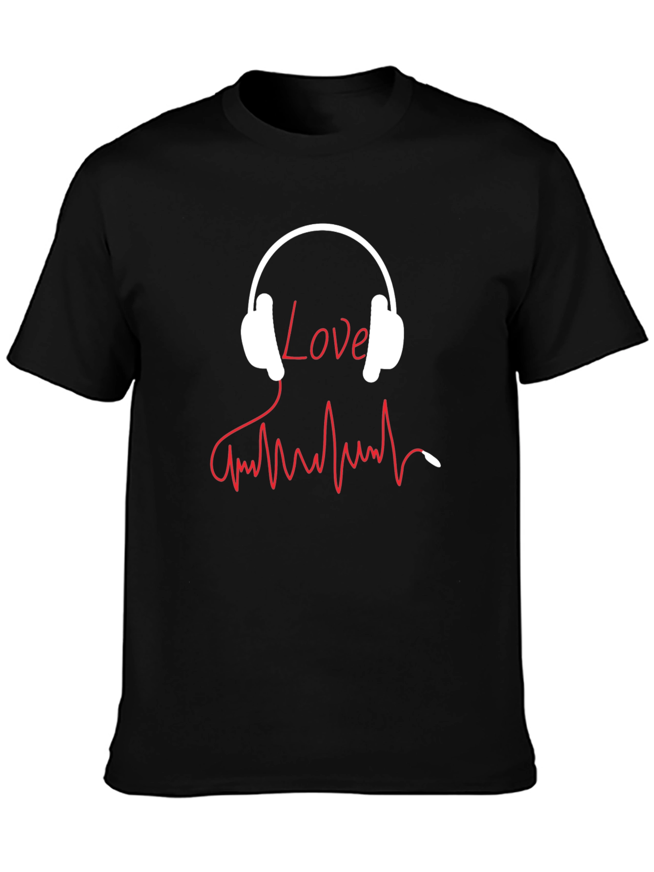 Love Music Graphic Tee - Stylish Black T-Shirt