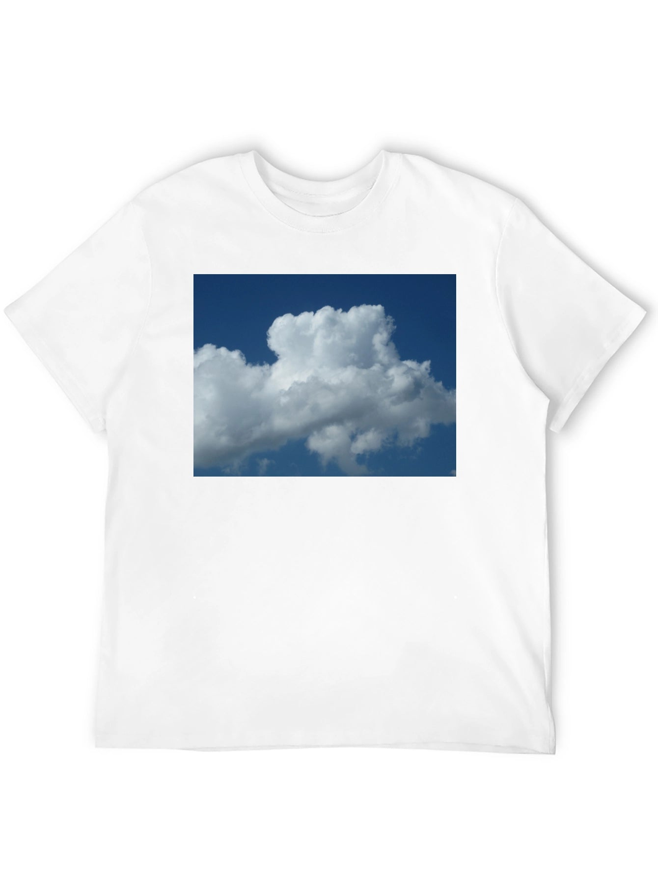Cloud Print Black Cotton T-Shirt