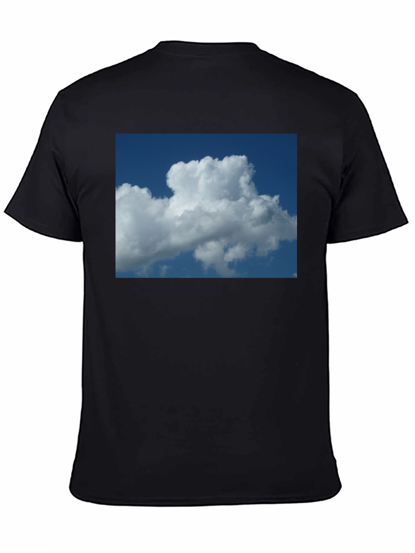 Cloud Print Black Cotton T-Shirt