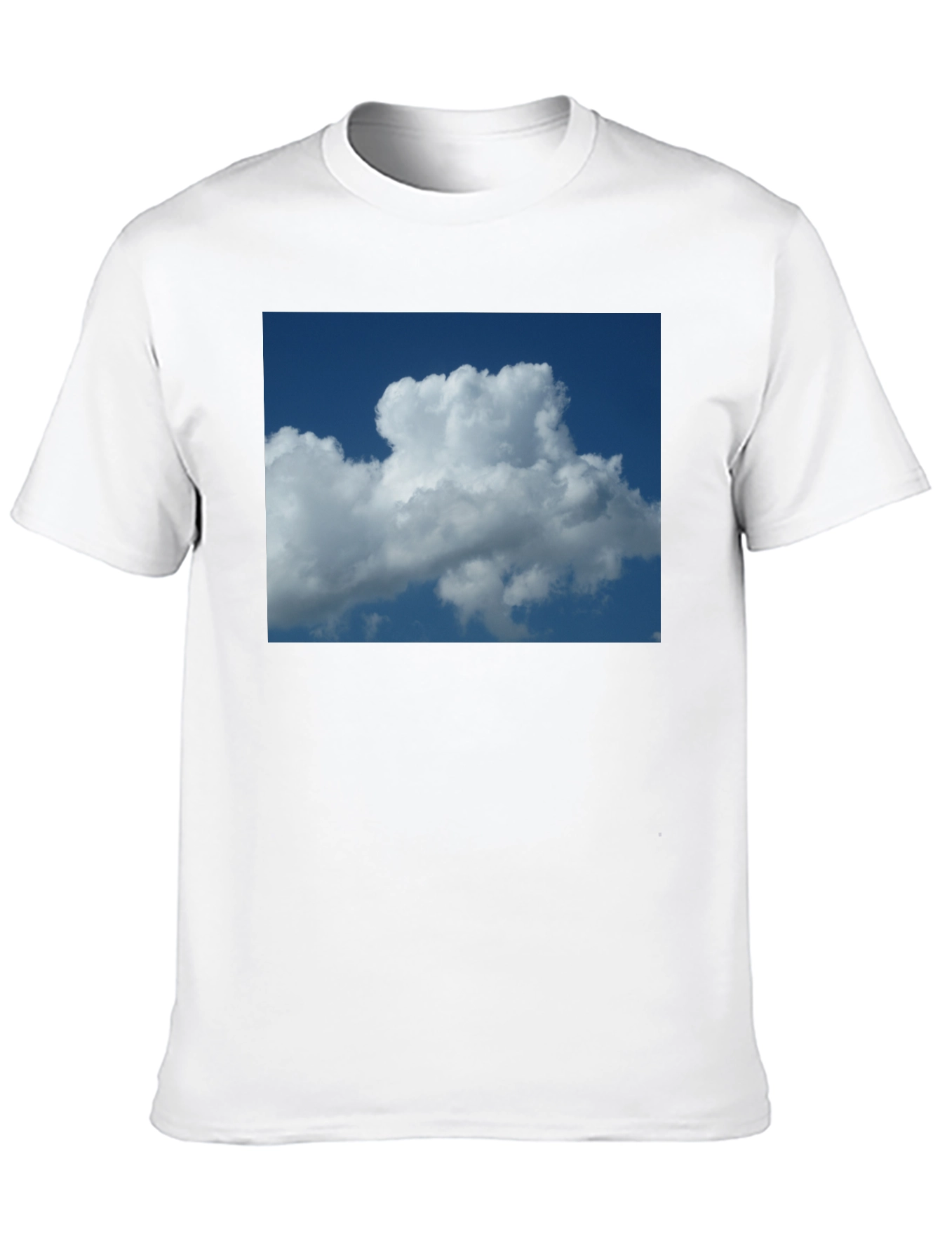 Cloud Print Black Cotton T-Shirt