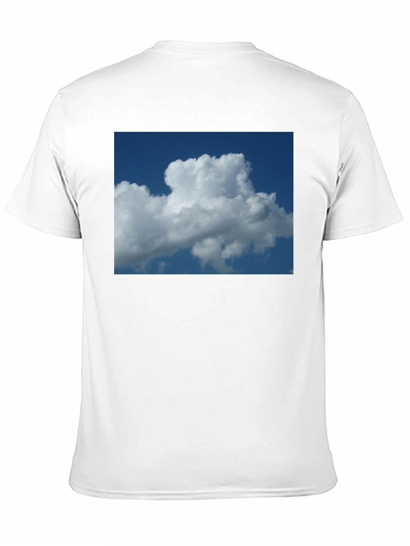 Cloud Print Black Cotton T-Shirt