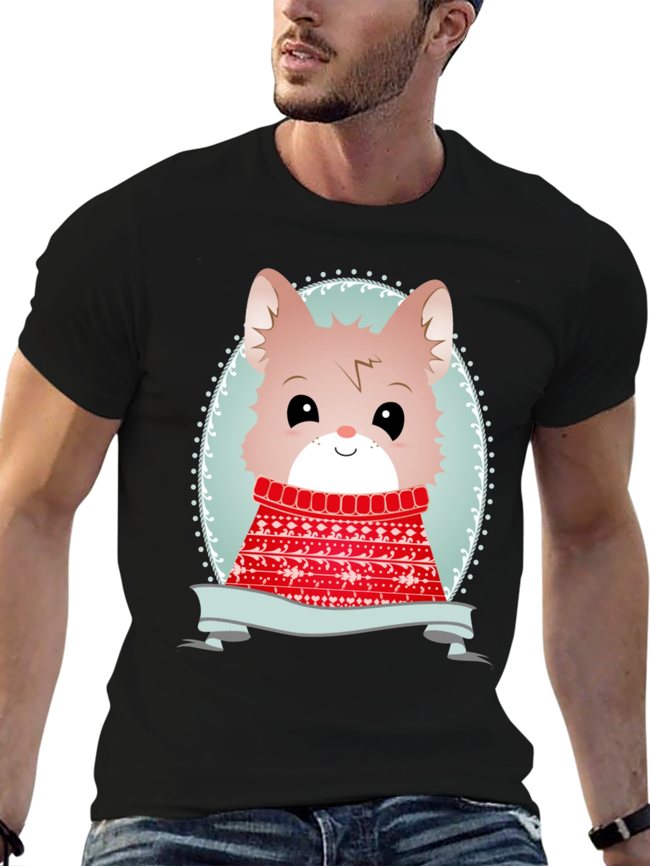 Cute Cartoon Animal Sweater Christmas Tee