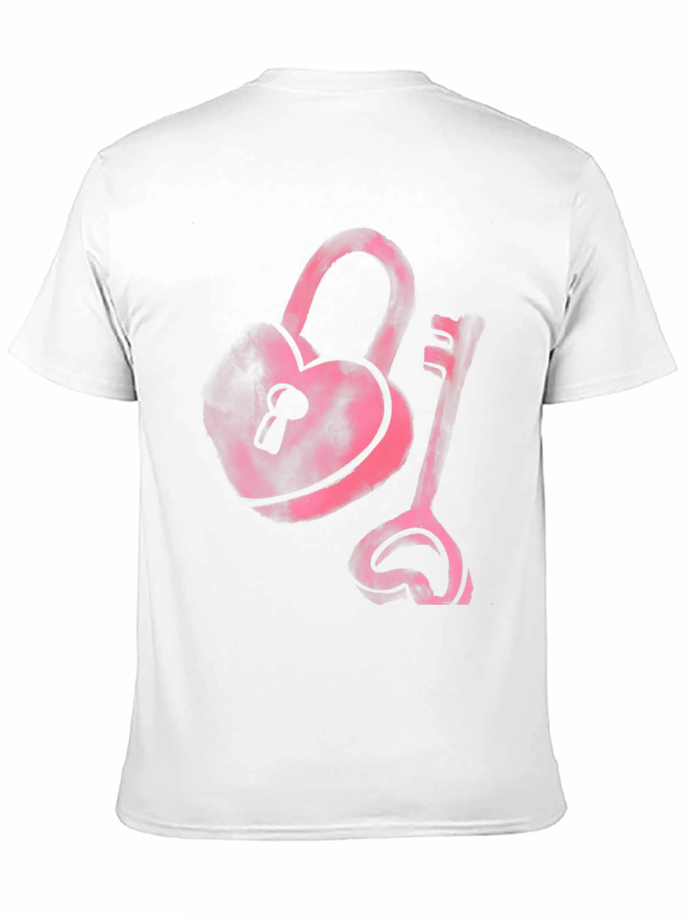 Heart Lock and Key Black T-Shirt