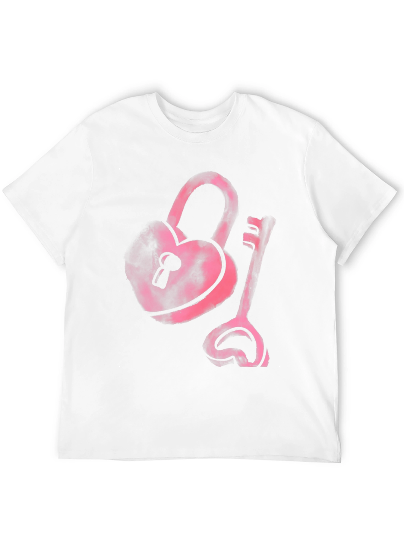 Heart Lock and Key Black T-Shirt