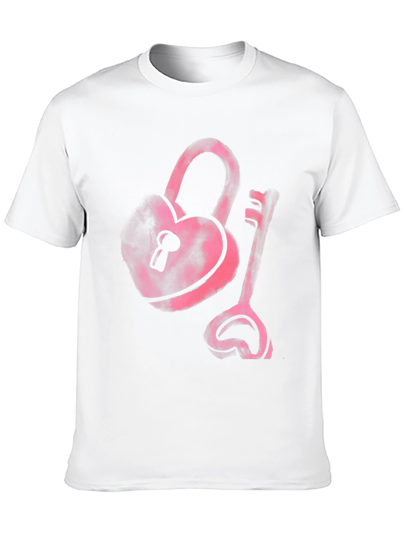 Heart Lock and Key Black T-Shirt