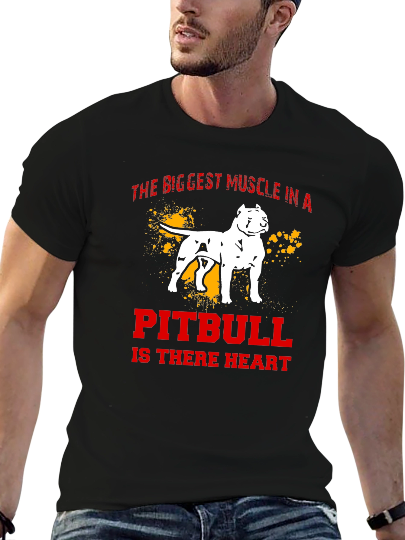 Pitbull Heart Mens T-Shirt