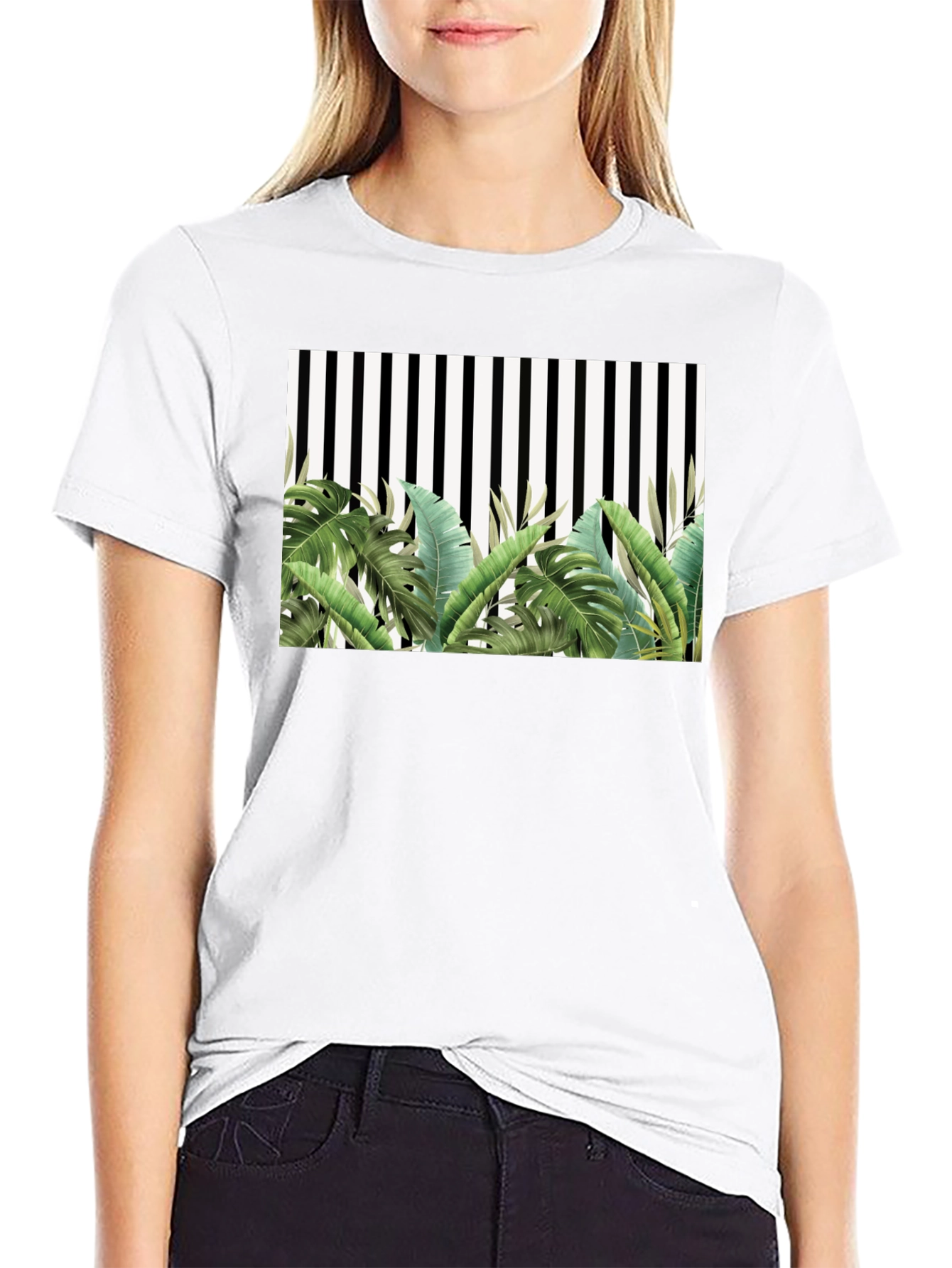 Tropical Stripe Tee - Mens Fashion