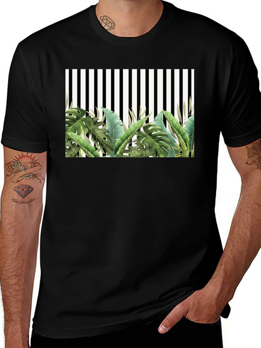Tropical Stripe Tee - Mens Fashion