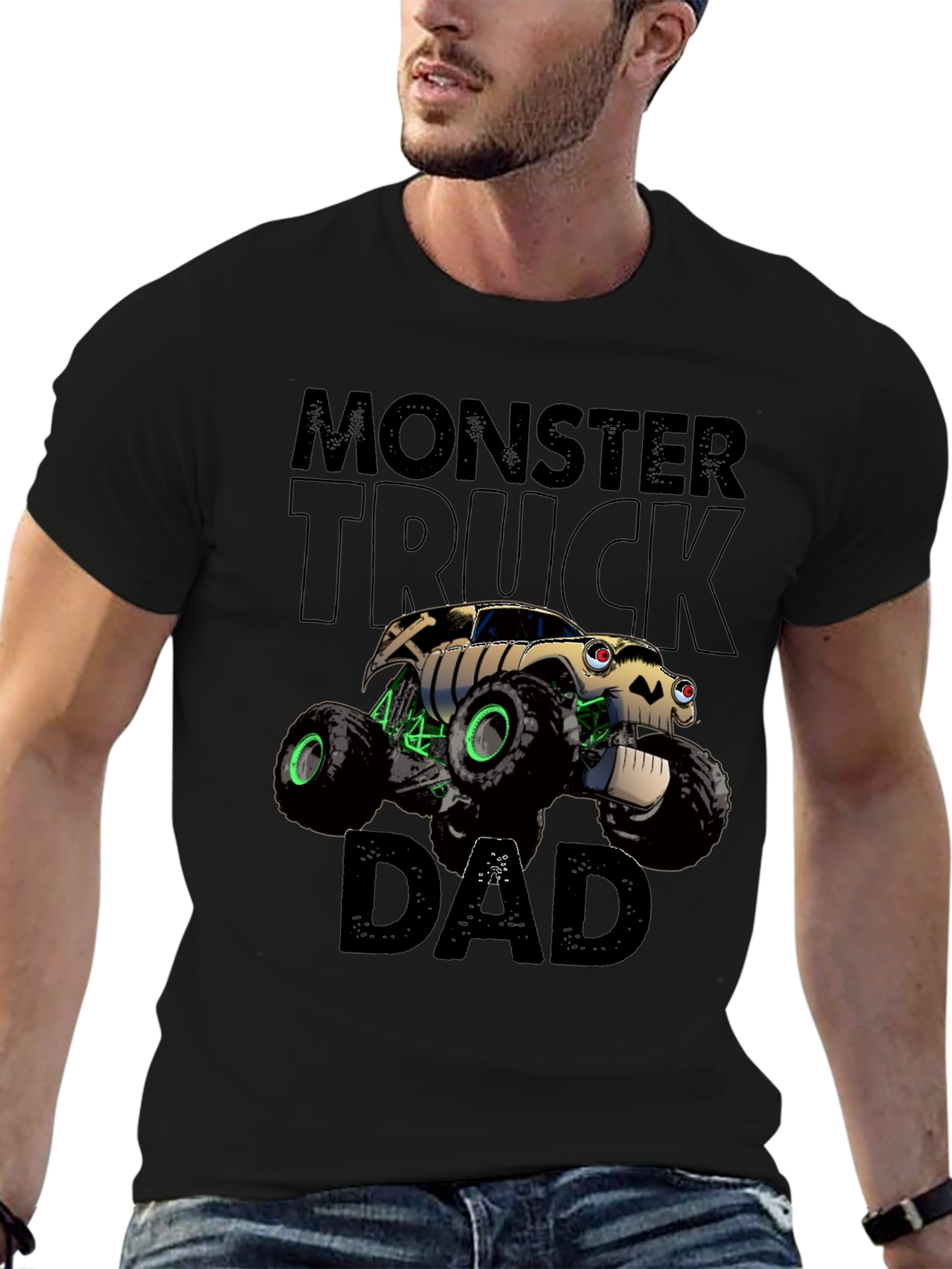 Monster Truck Dad Graphic Tee - Black T-Shirt