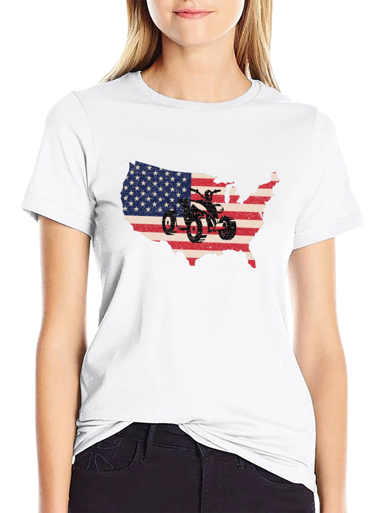 USA ATV Rider Graphic Tee - Patriotic Style