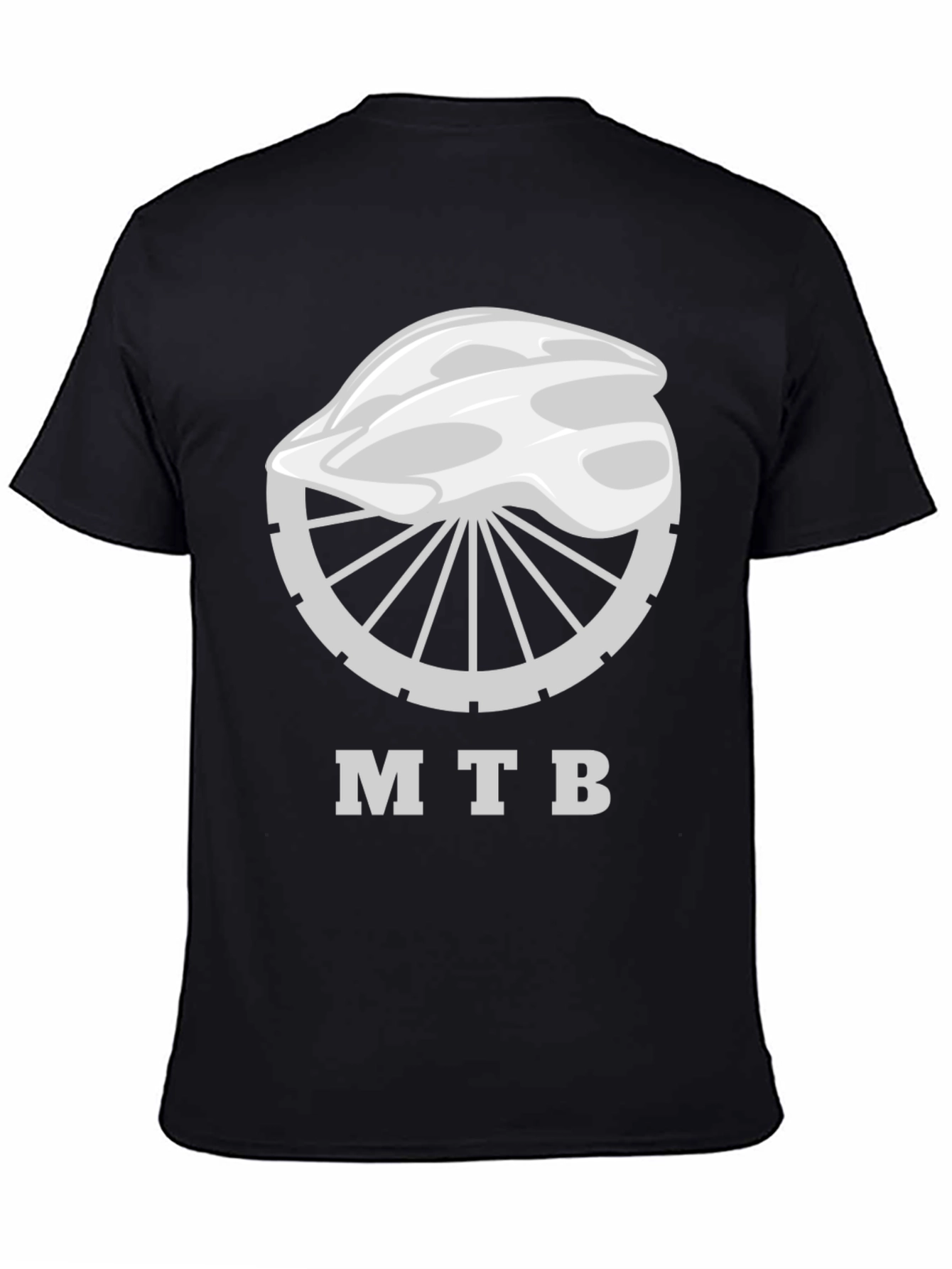 MTB Bike Helmet Graphic Tee - Black