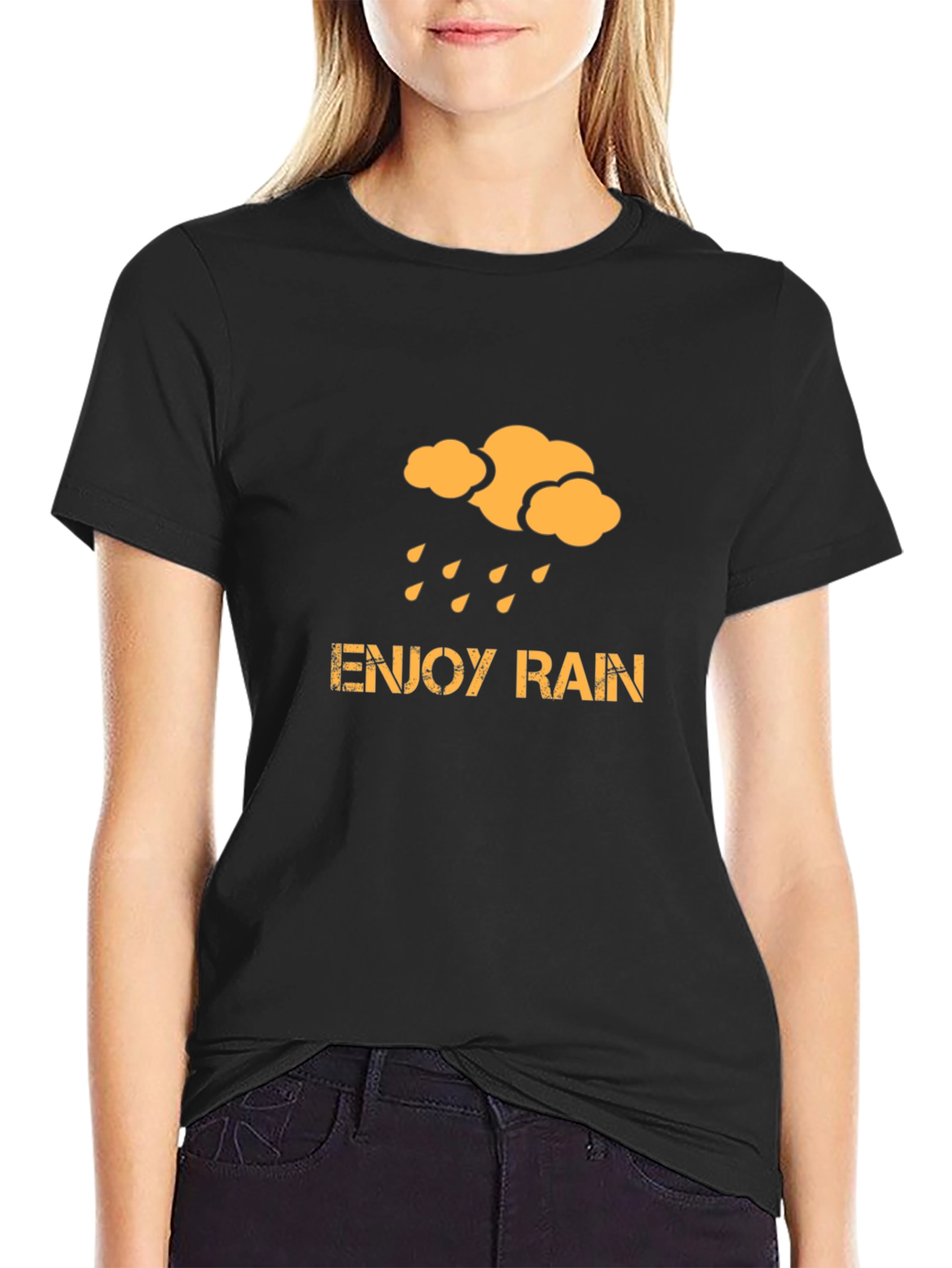 Enjoy Rain Black T-Shirt