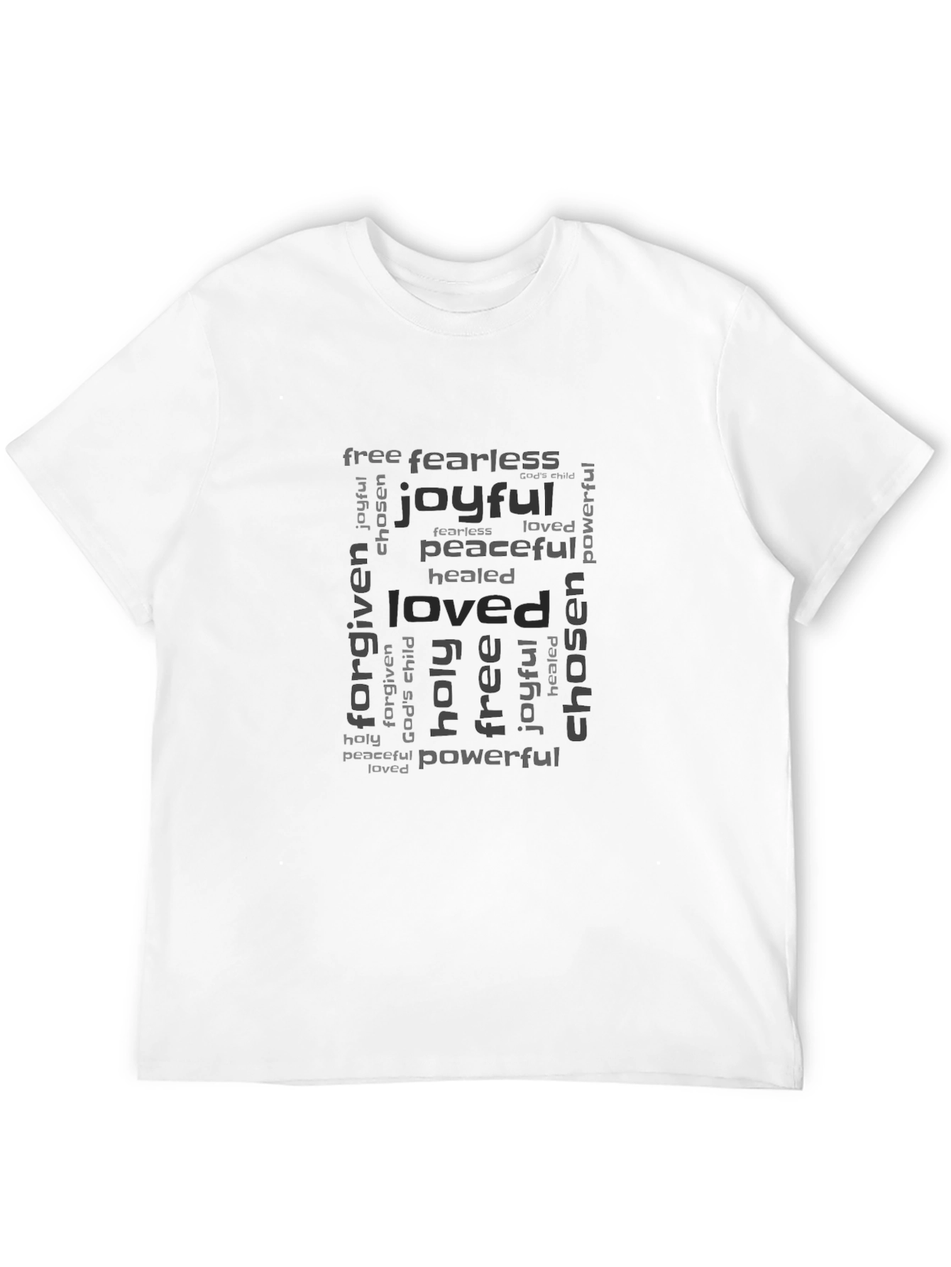 Inspirational Word Art Black T-Shirt