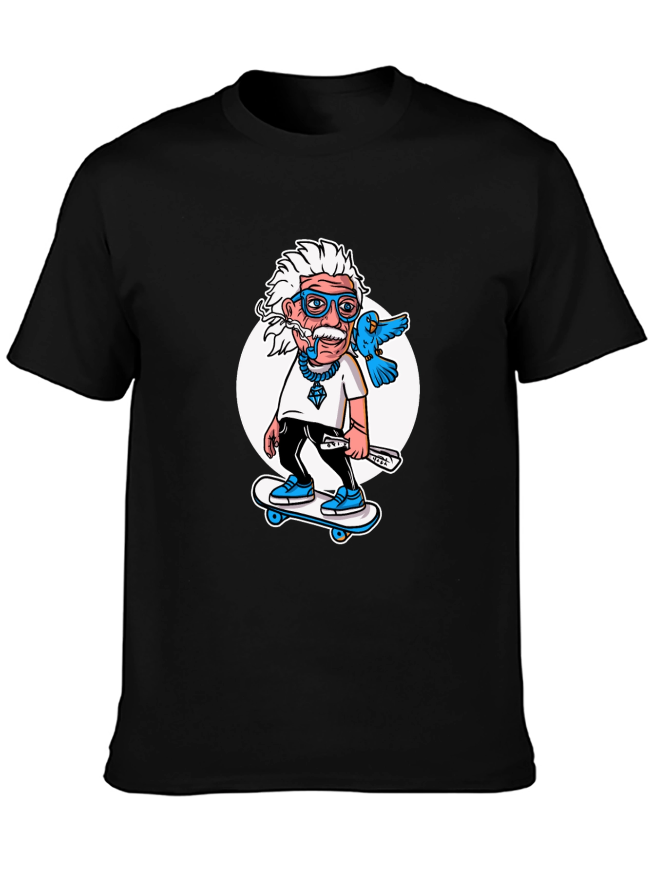 Einstein Skateboarder T-Shirt - Cool Cartoon Graphic Tee