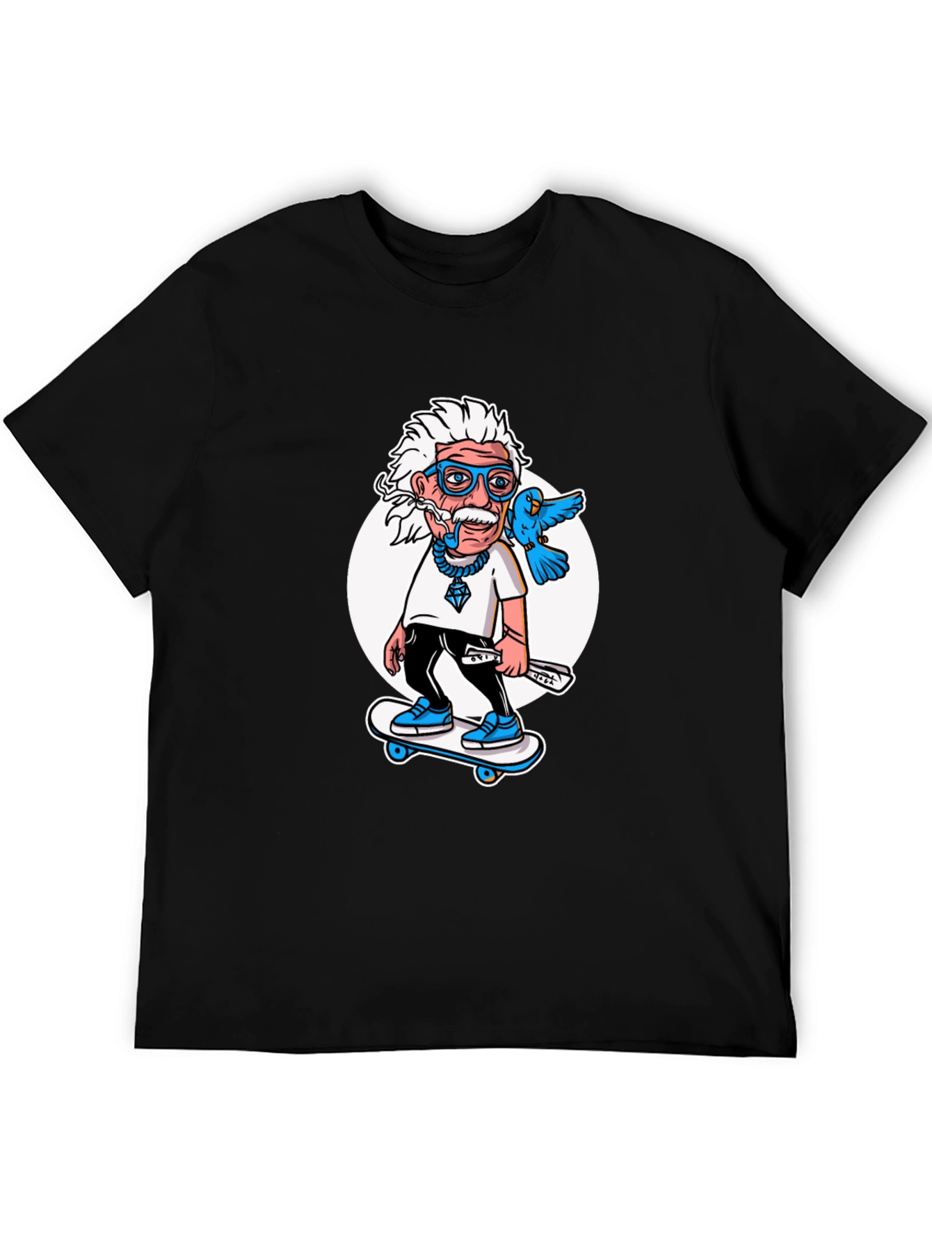 Einstein Skateboarder T-Shirt - Cool Cartoon Graphic Tee