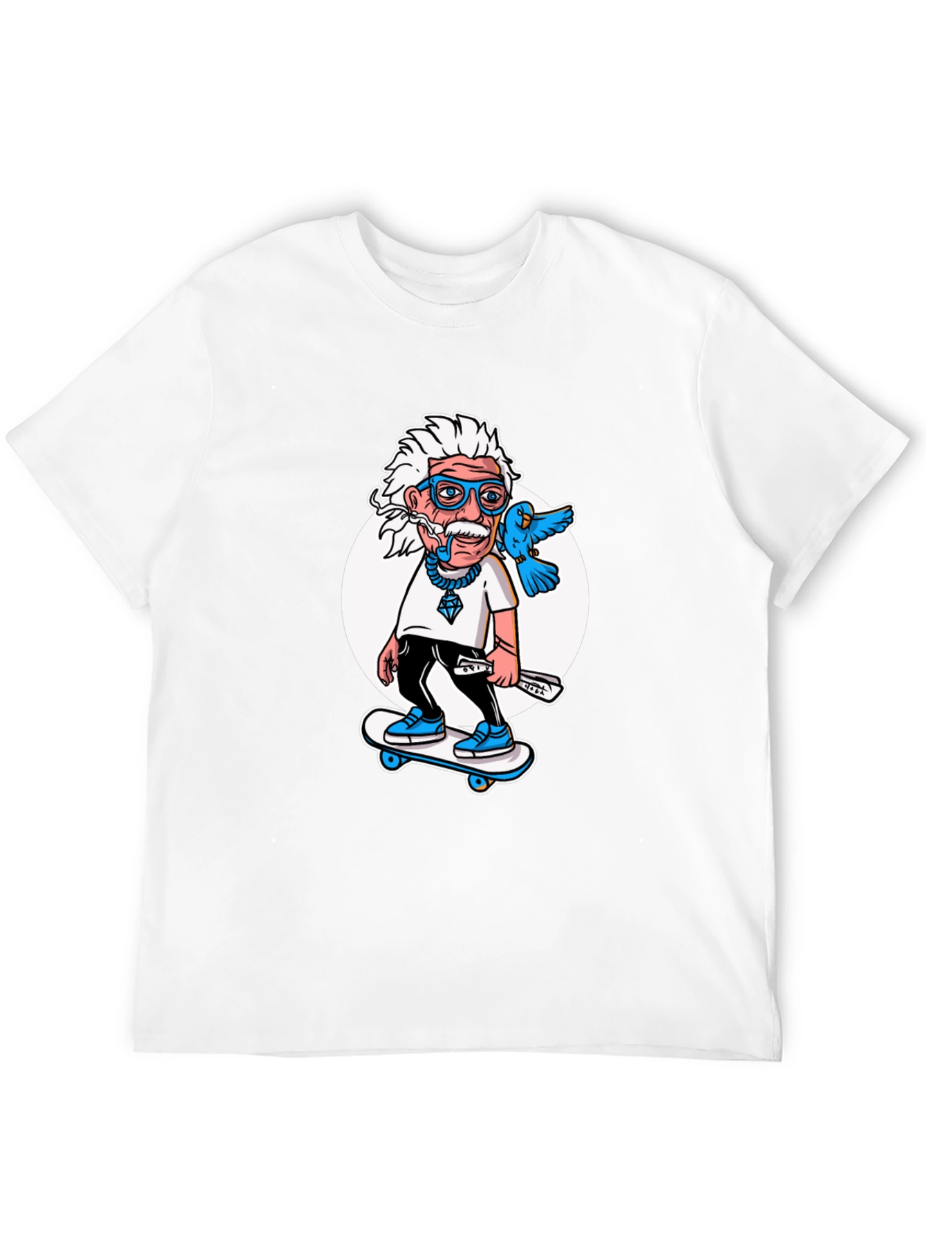 Einstein Skateboarder T-Shirt - Cool Cartoon Graphic Tee