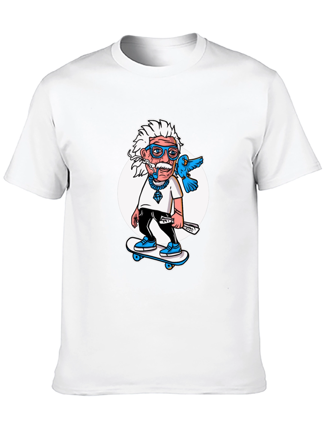 Einstein Skateboarder T-Shirt - Cool Cartoon Graphic Tee