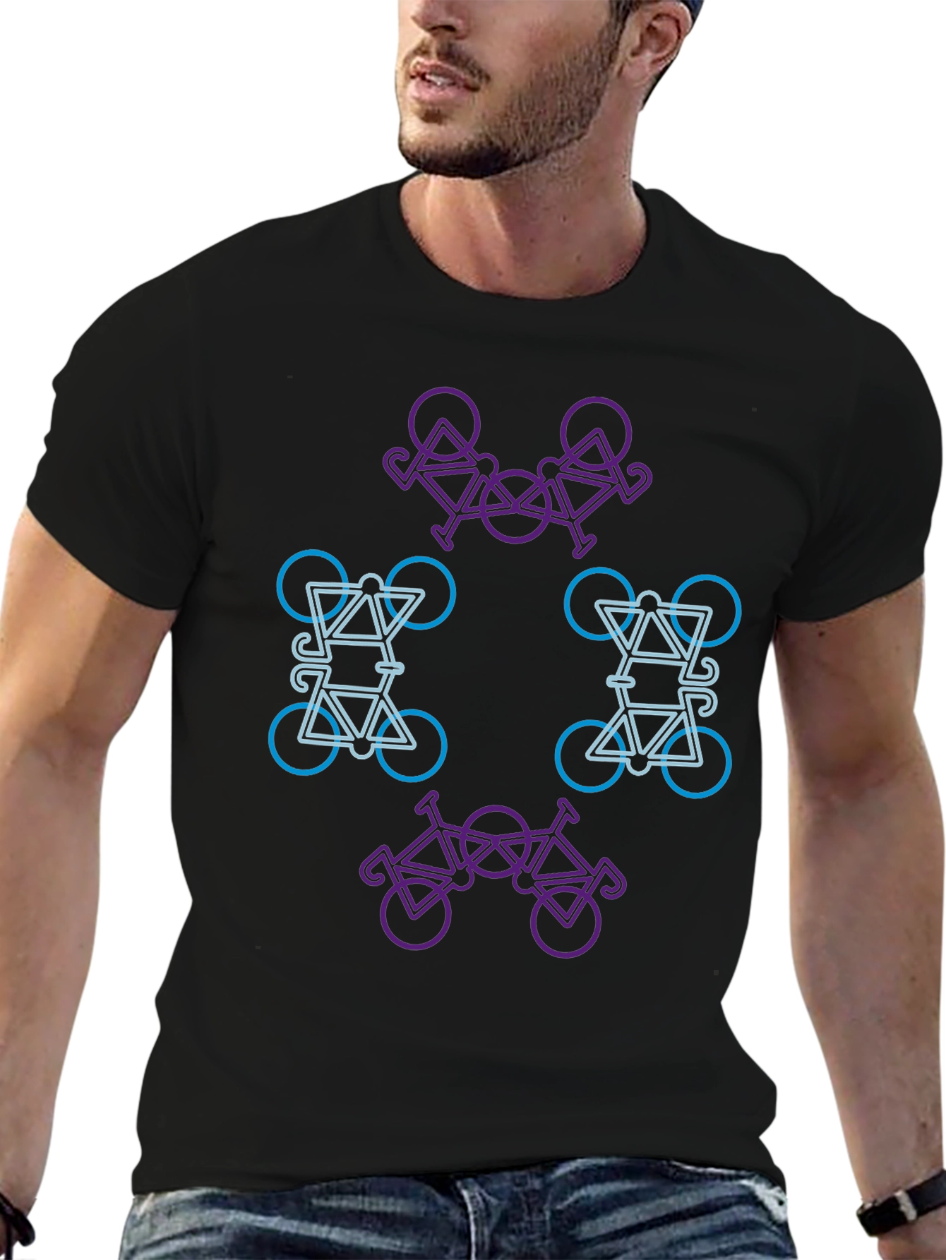 Abstract Bike Graphic T-Shirt - Modern Design