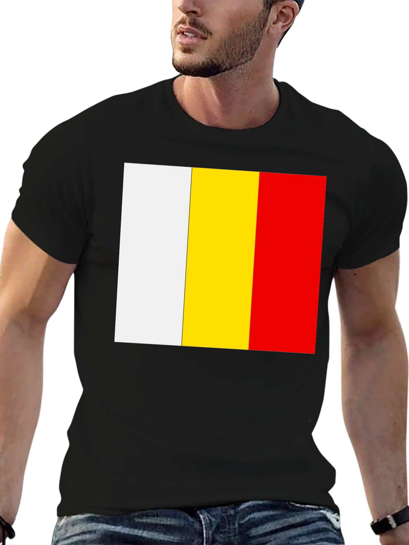 Belgian Flag T-Shirt - Black Cotton Tee