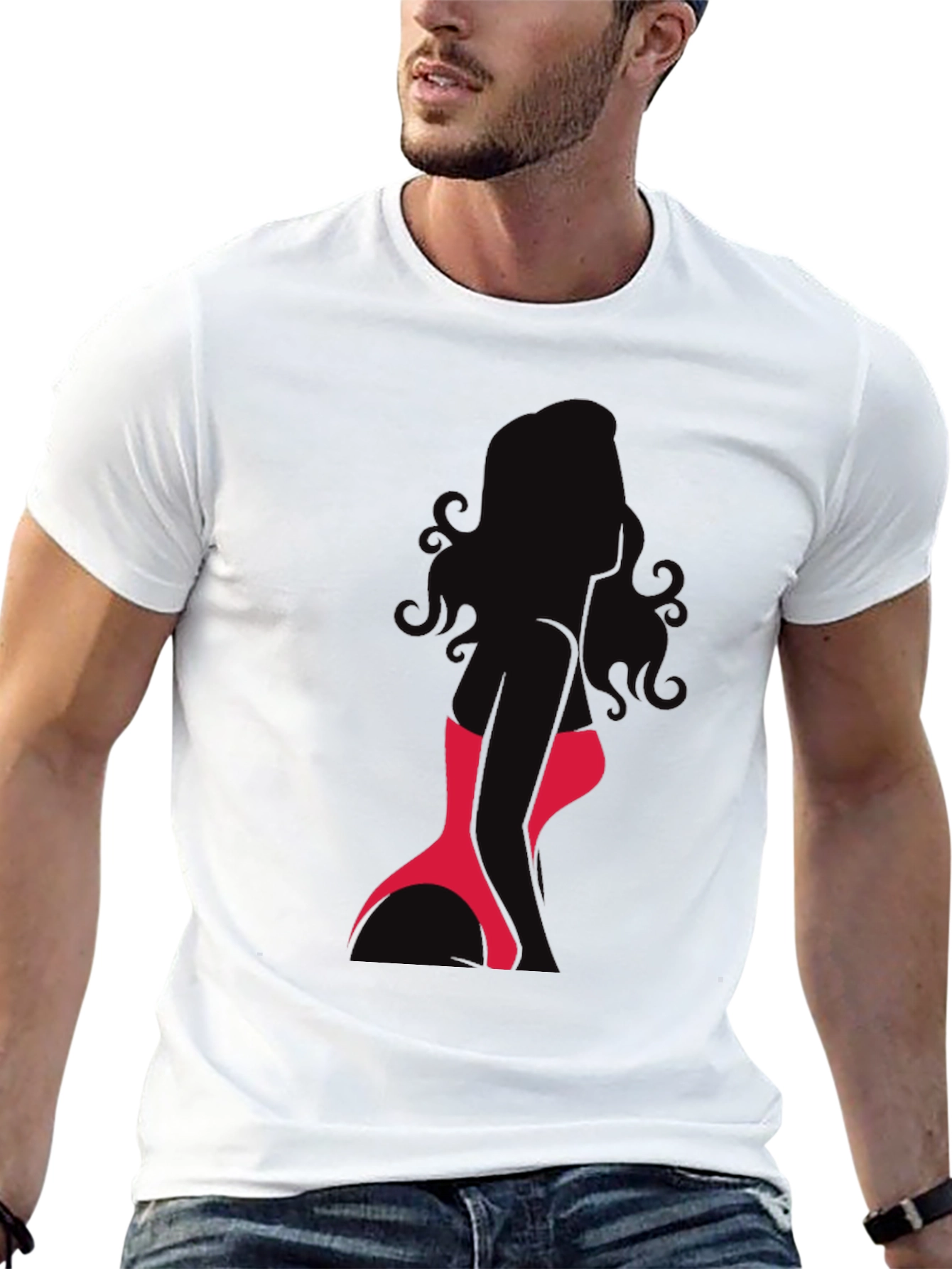 Silhouette Woman Graphic Tee - Sleek Black T-Shirt