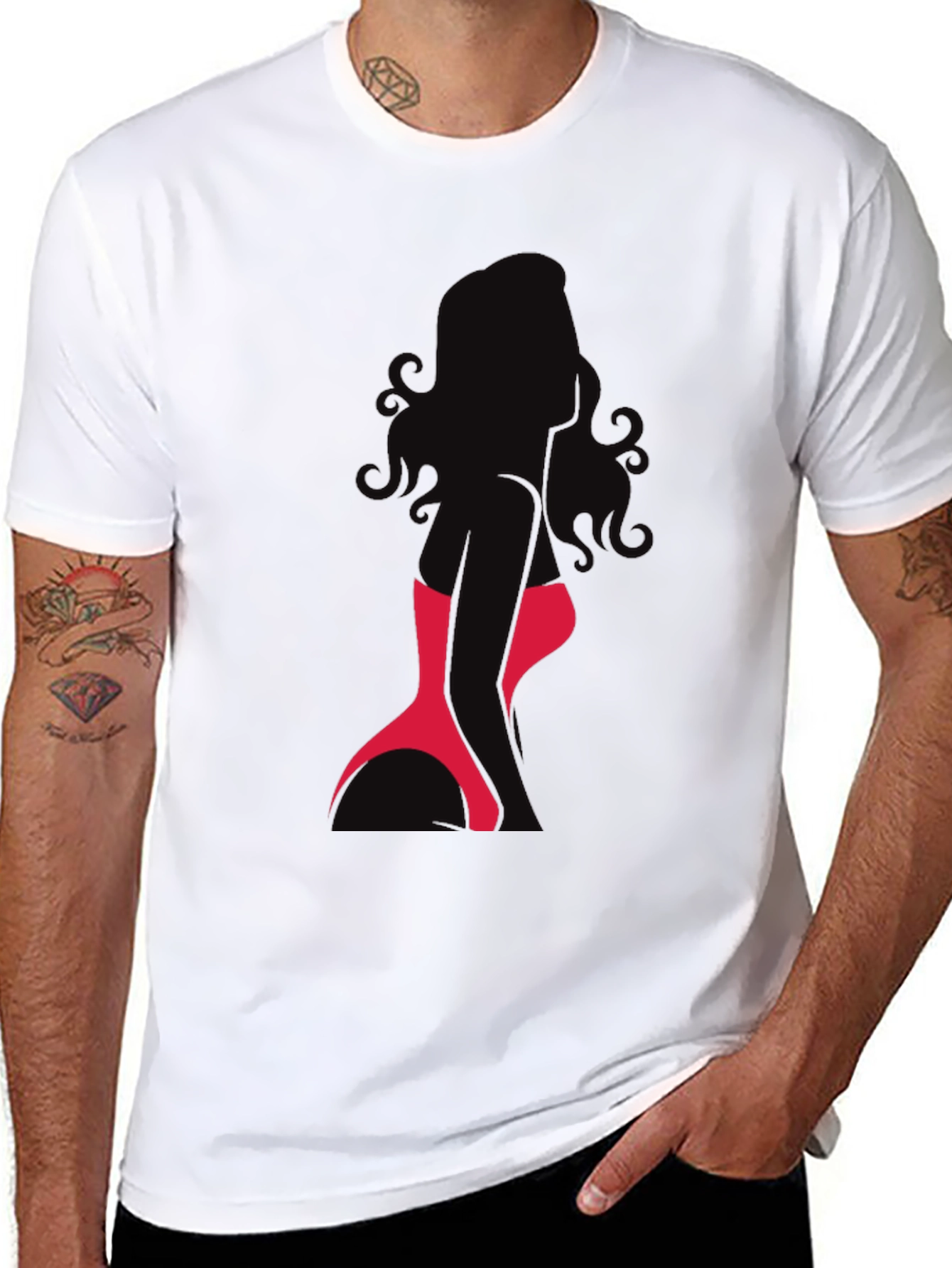 Silhouette Woman Graphic Tee - Sleek Black T-Shirt