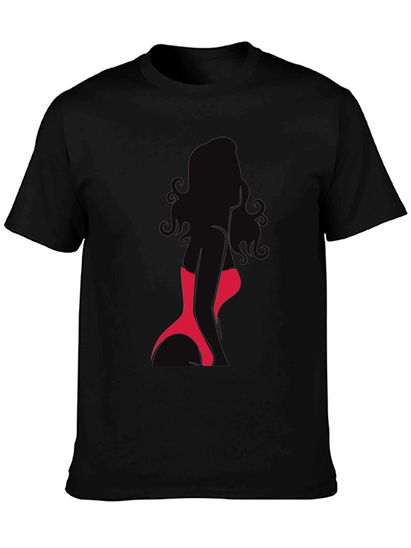 Silhouette Woman Graphic Tee - Sleek Black T-Shirt