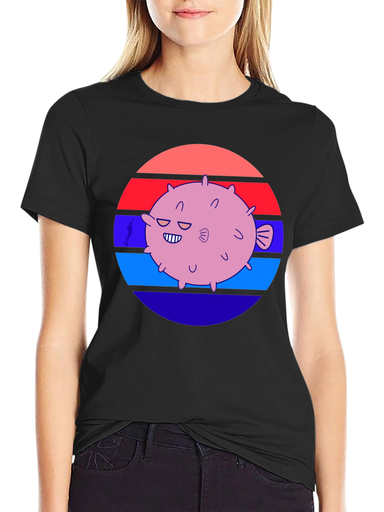Puffer Fish Graphic Tee - Retro Style