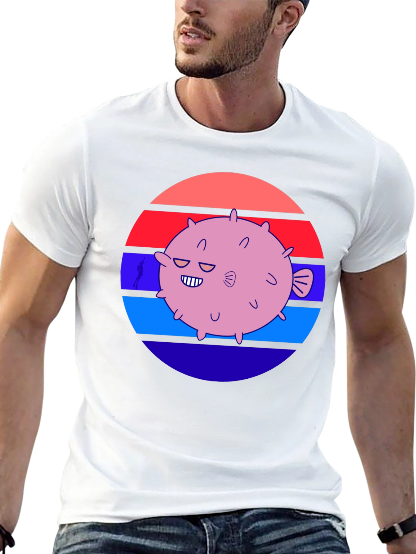Puffer Fish Graphic Tee - Retro Style