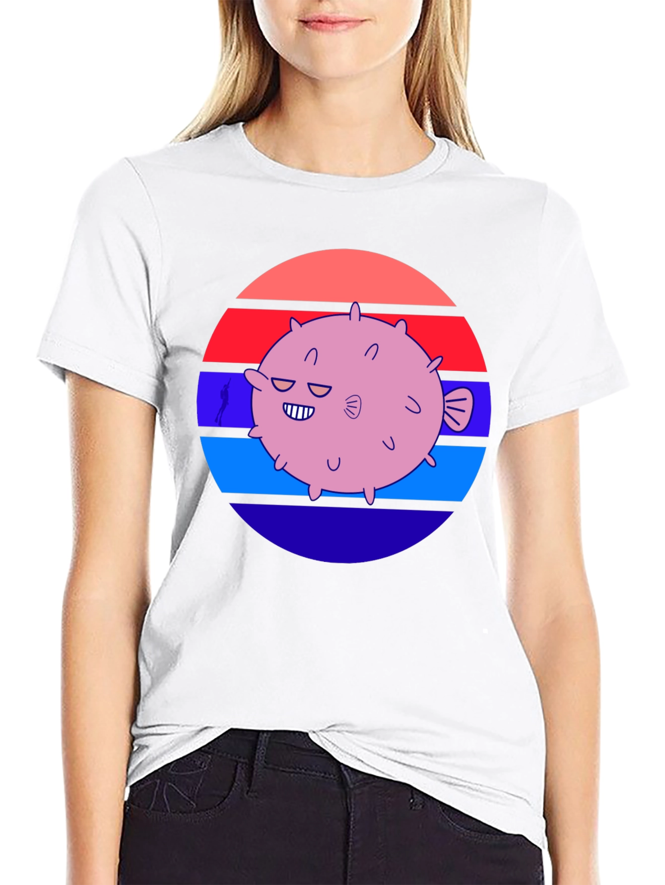 Puffer Fish Graphic Tee - Retro Style