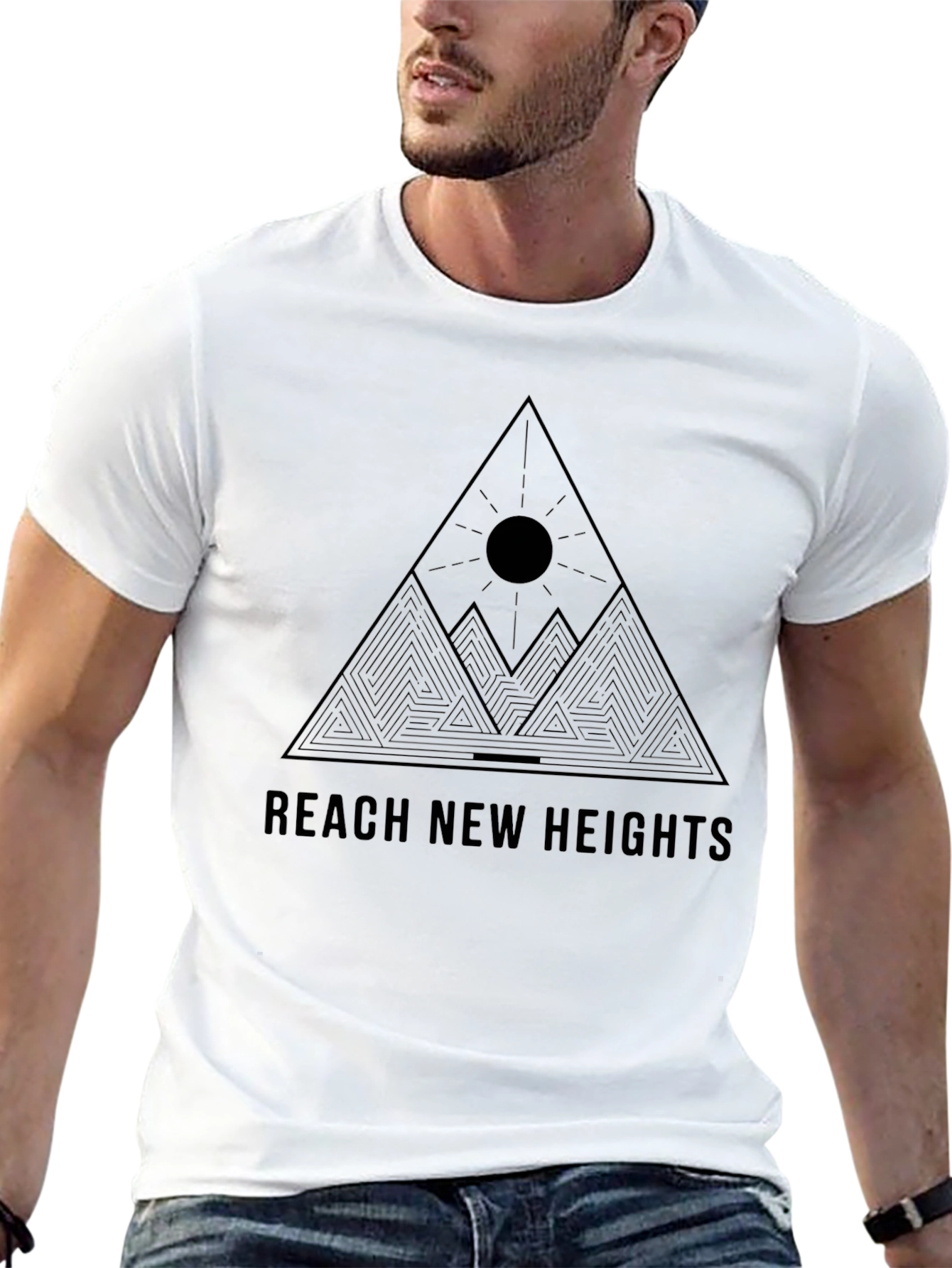 Reach New Heights Black Graphic Tee