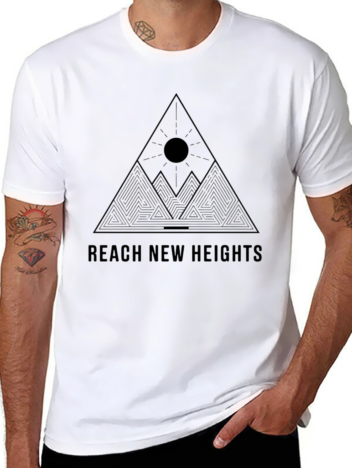 Reach New Heights Black Graphic Tee