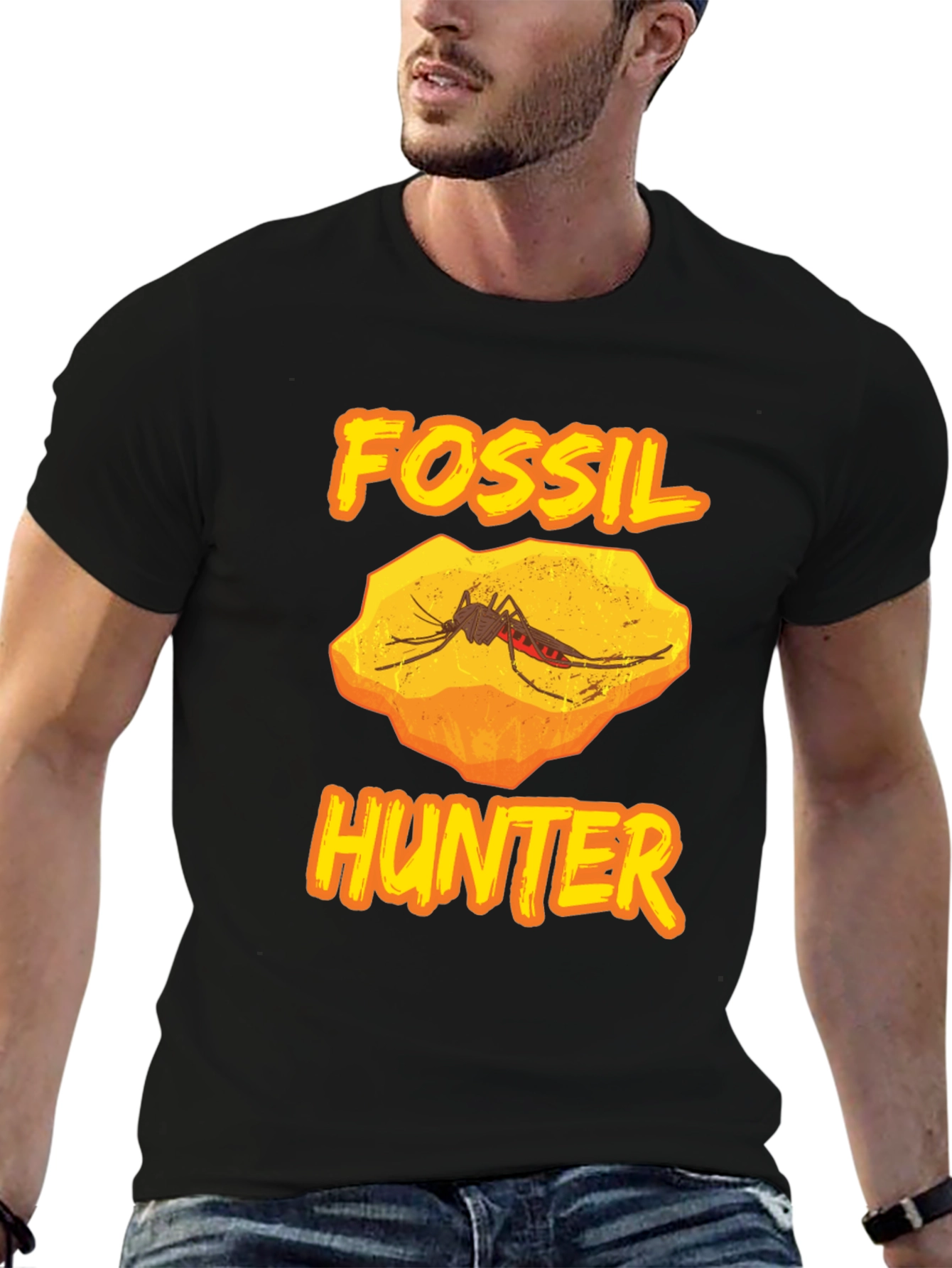 Fossil Hunter T-Shirt - Black Graphic Tee