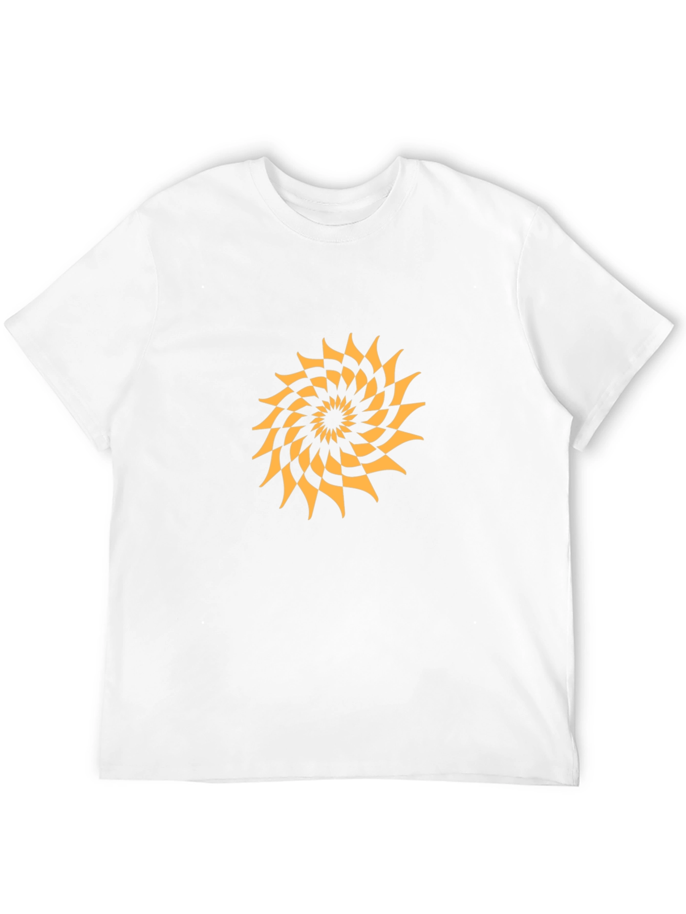 Geometric Spiral Graphic Tee - Modern Black T-Shirt