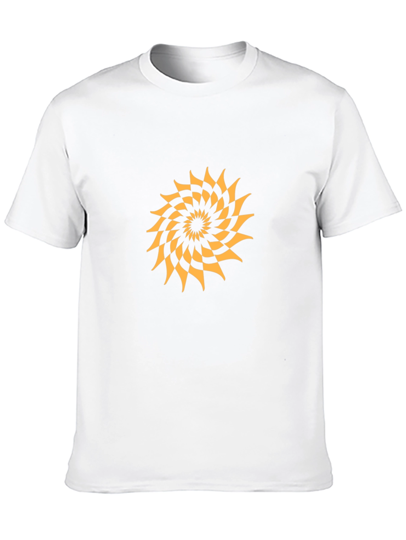 Geometric Spiral Graphic Tee - Modern Black T-Shirt