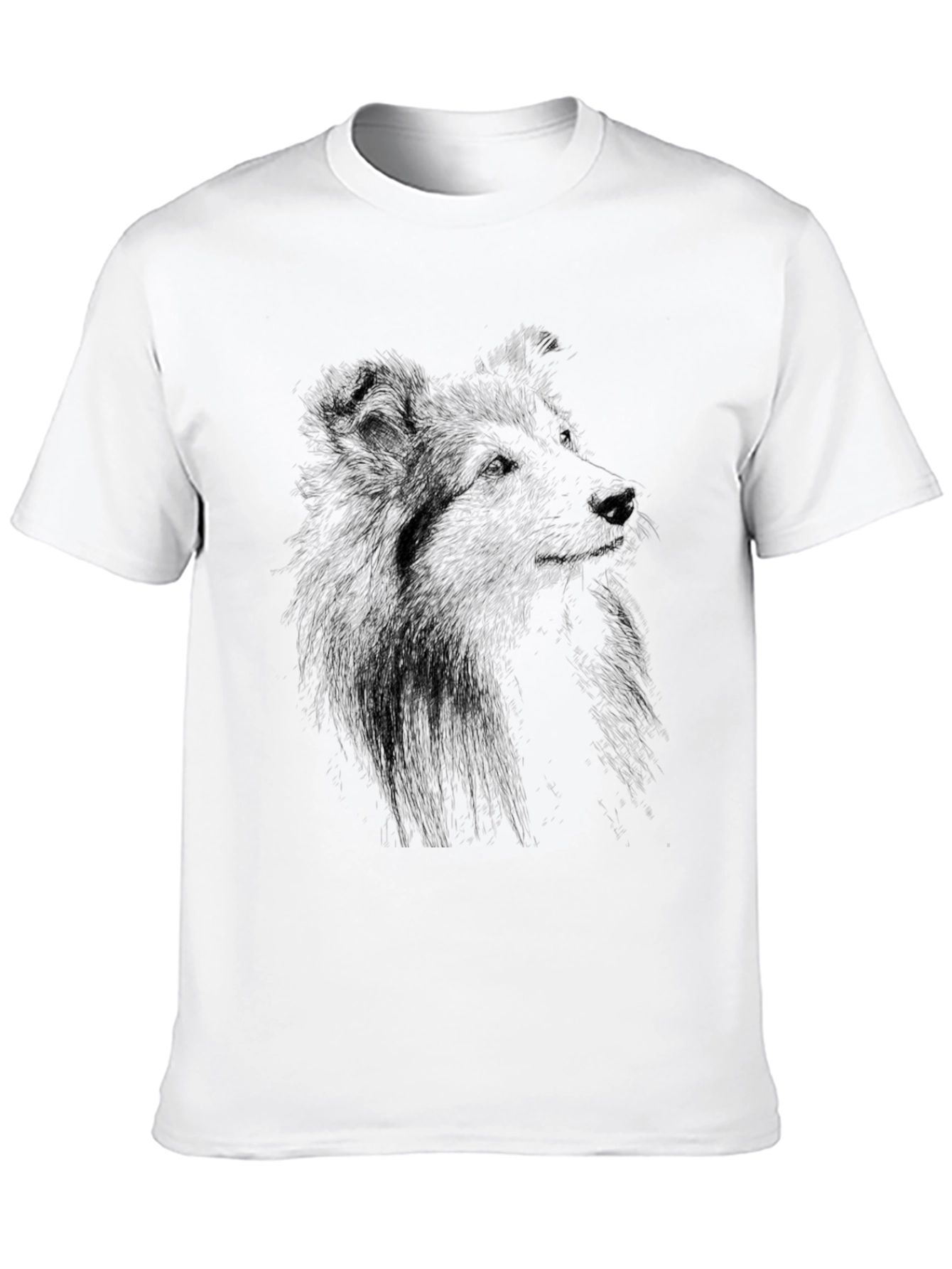 Dog Sketch Graphic Black T-Shirt