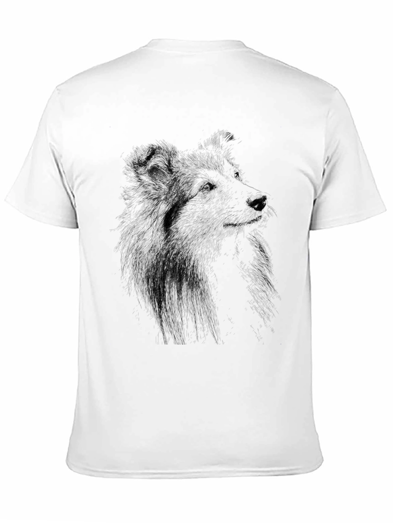 Dog Sketch Graphic Black T-Shirt