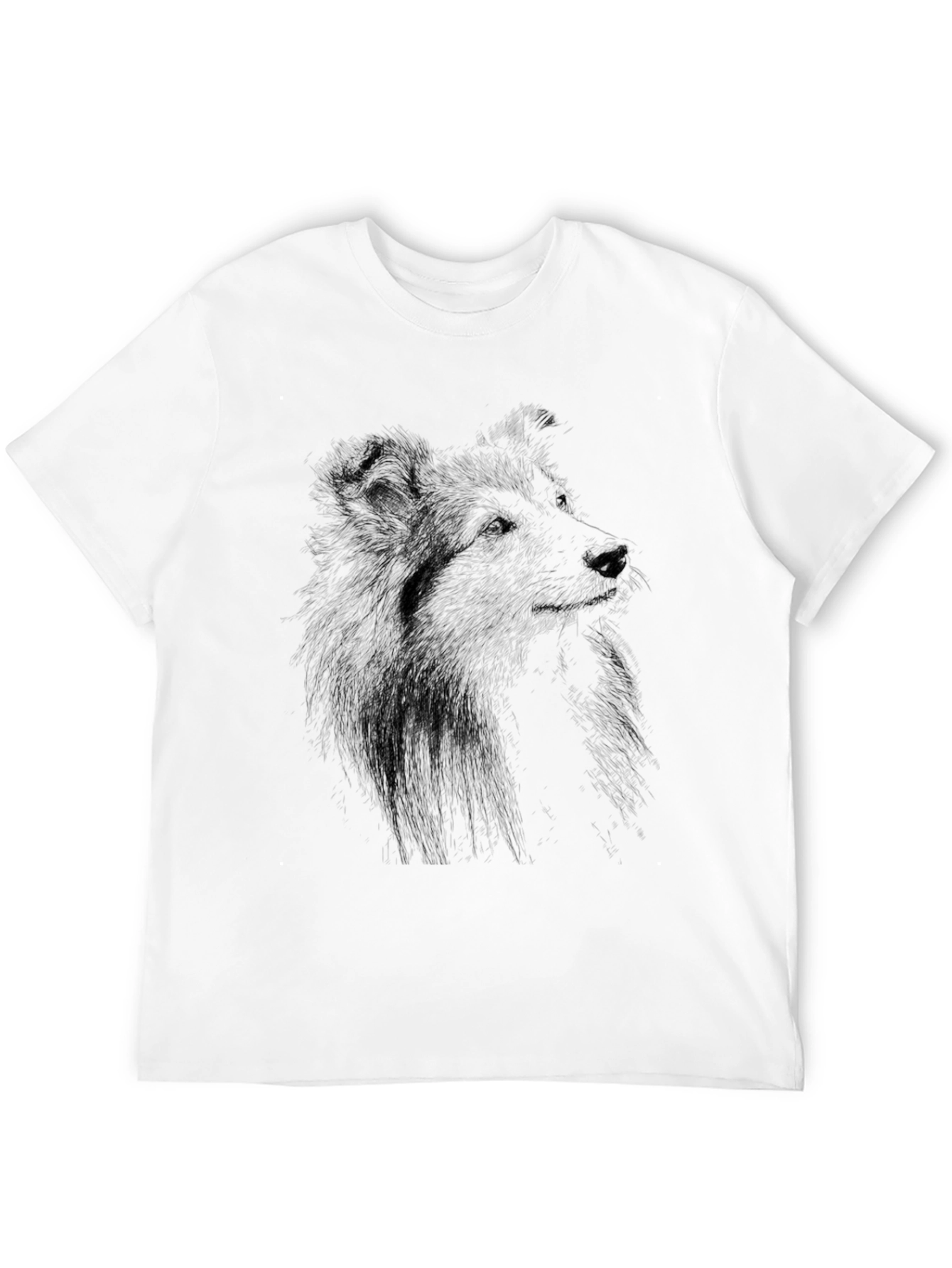 Dog Sketch Graphic Black T-Shirt