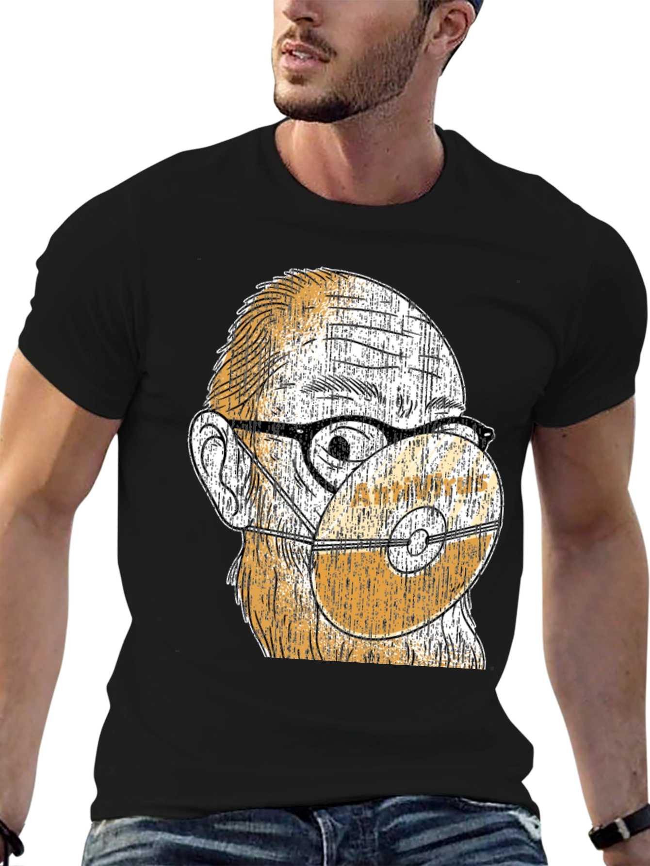 Unique Graphic Tee - CD Mask Design