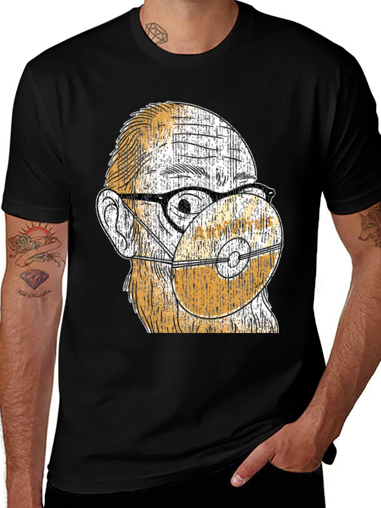 Unique Graphic Tee - CD Mask Design