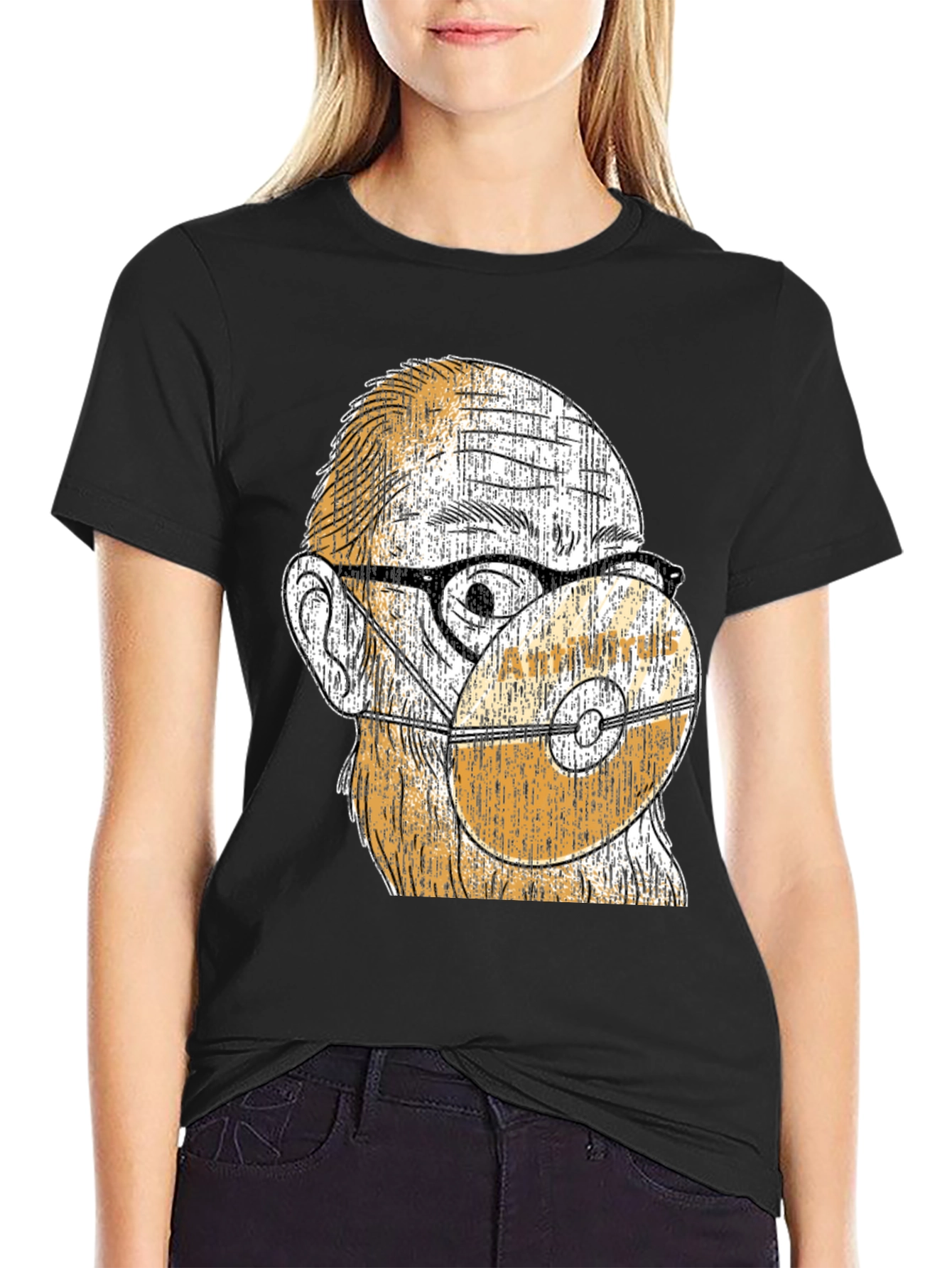 Unique Graphic Tee - CD Mask Design