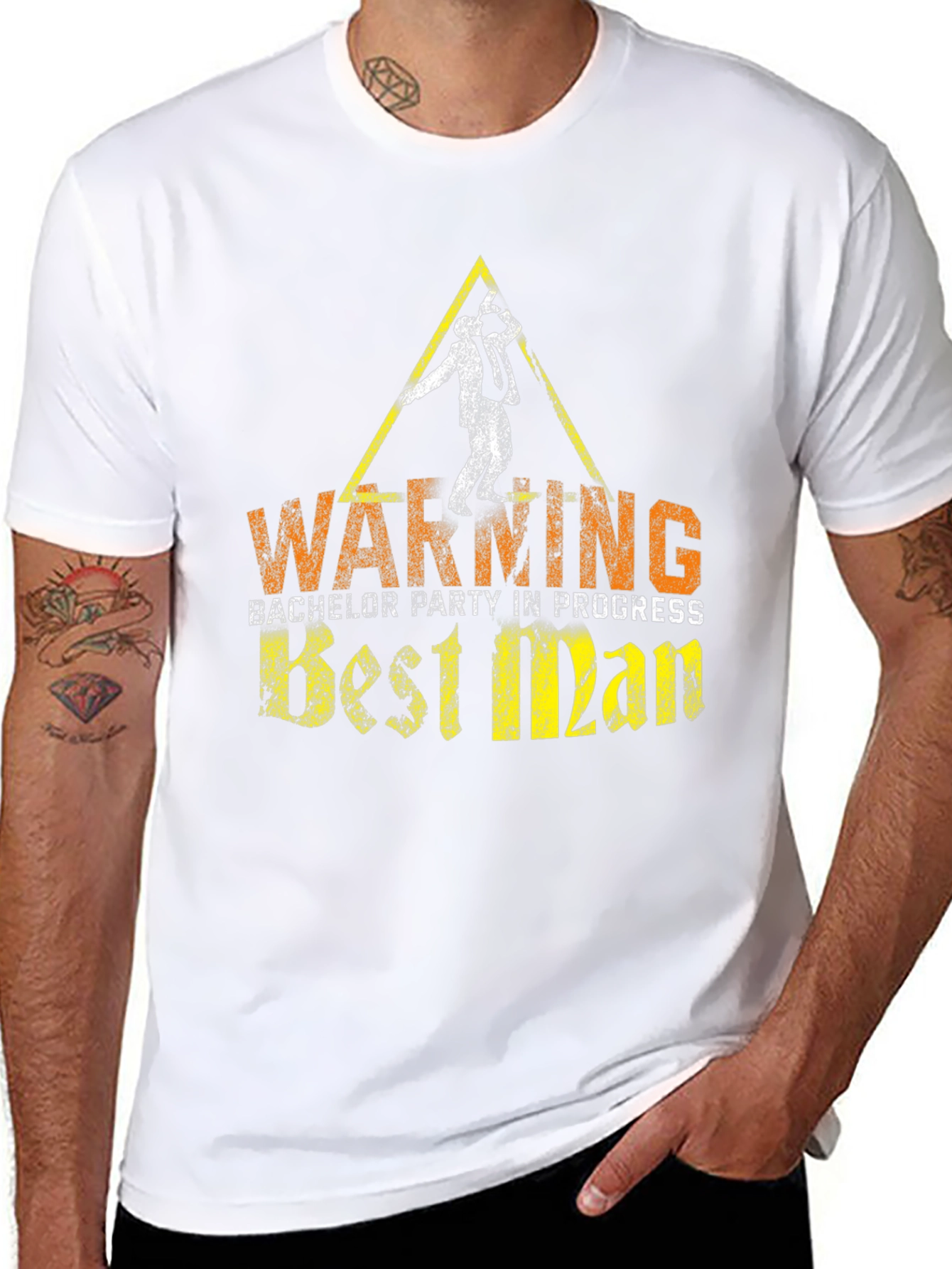 Warning Best Man Bachelor Party T-Shirt