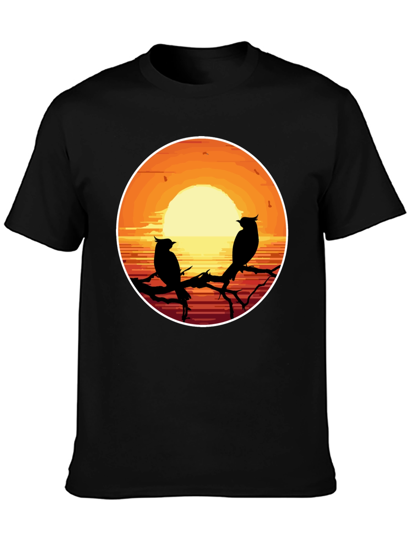 Sunset Birds Graphic T-Shirt