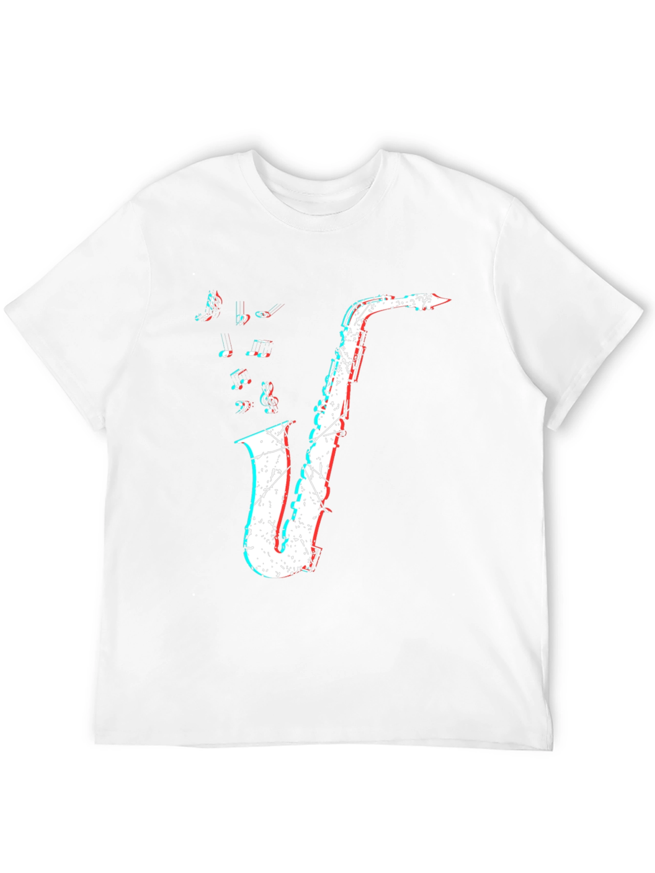 Saxophone Graphic Print Mens Black T-Shirt