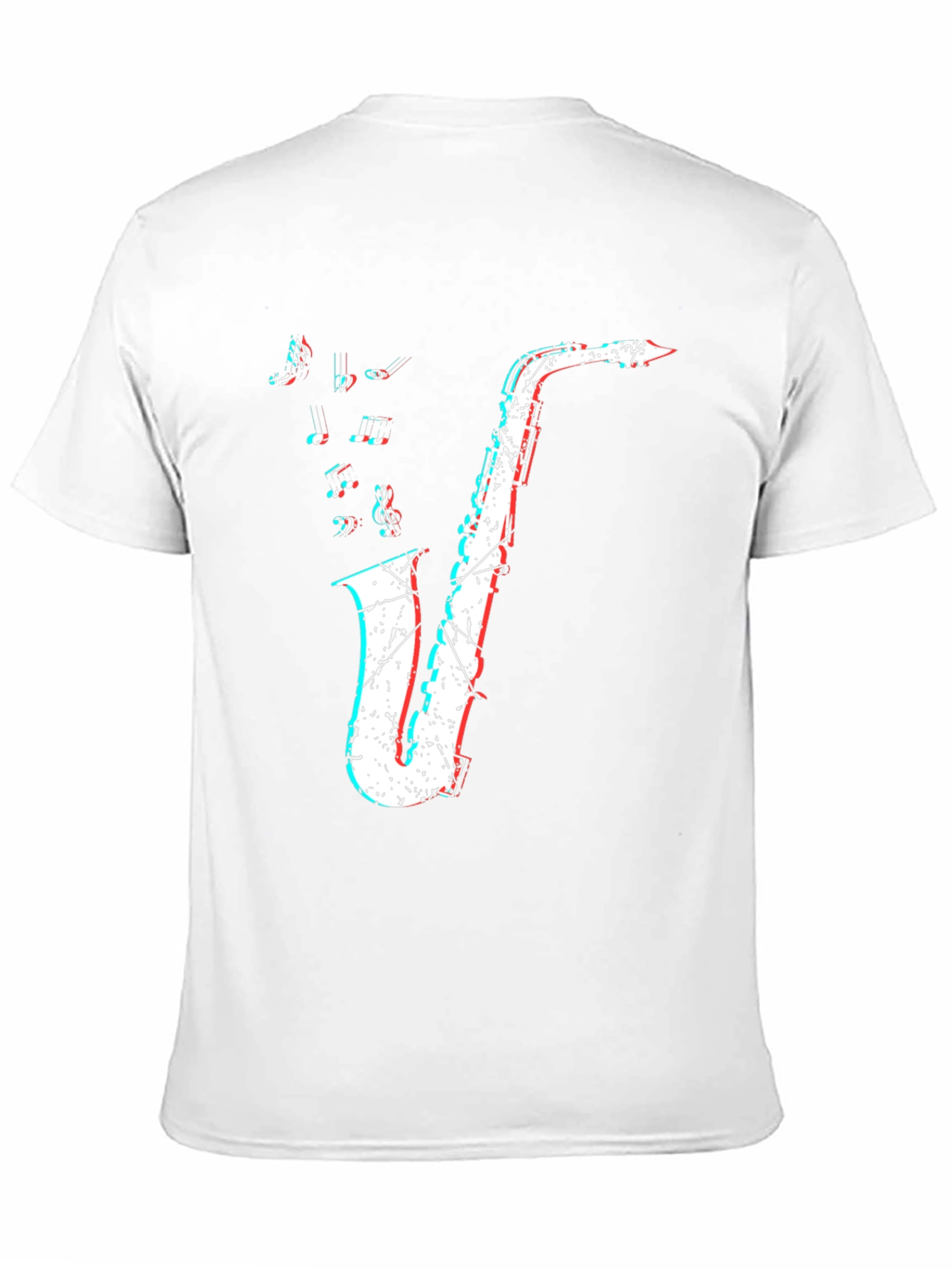 Saxophone Graphic Print Mens Black T-Shirt