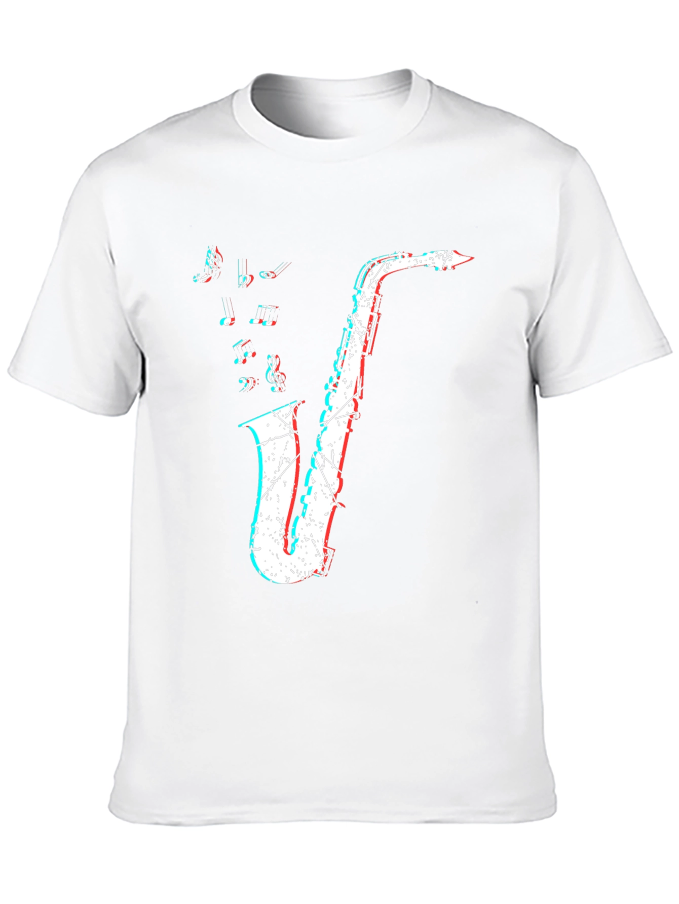 Saxophone Graphic Print Mens Black T-Shirt