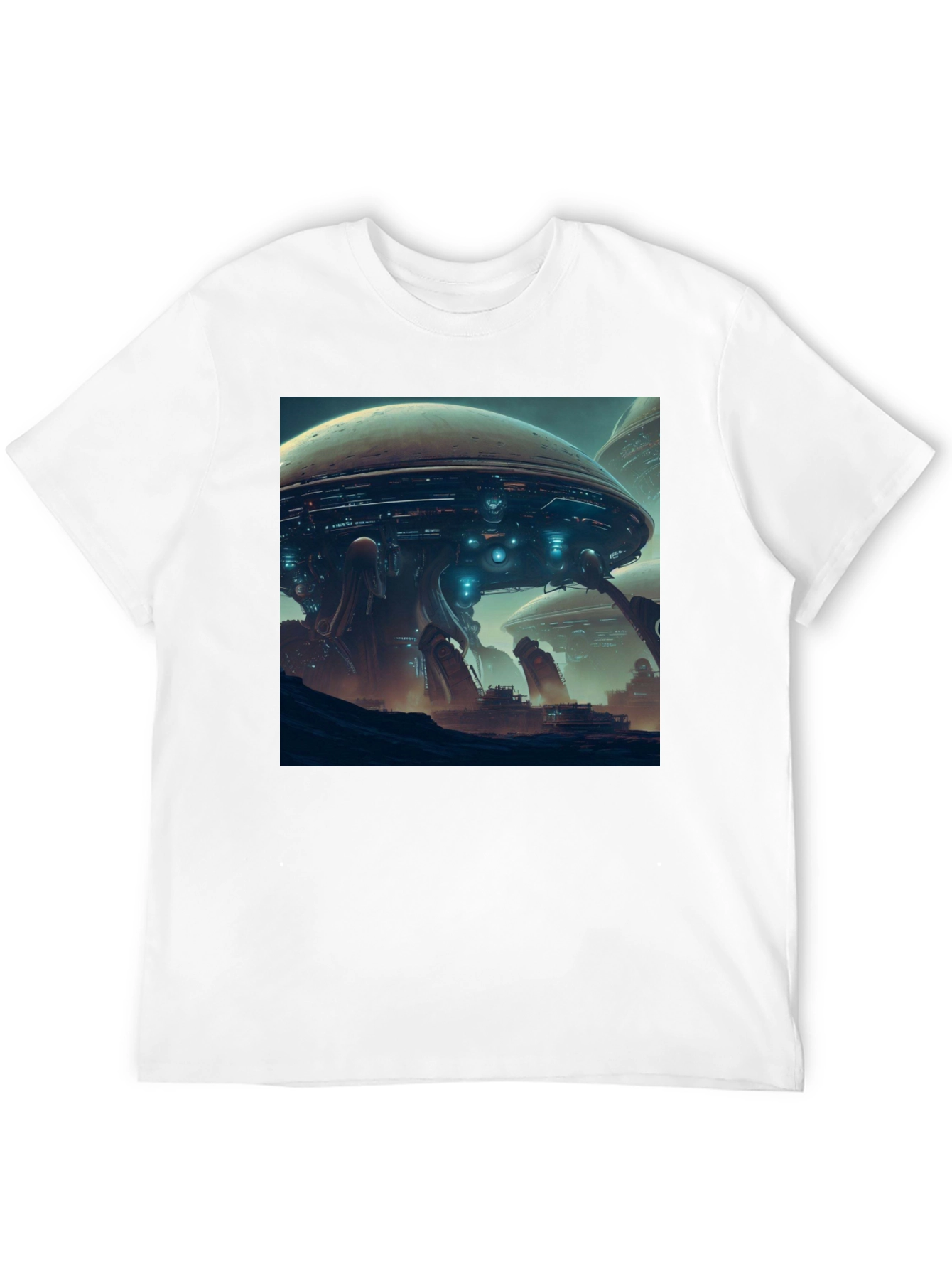 Sci-Fi Cityscape T-Shirt - Bold Graphic Tee